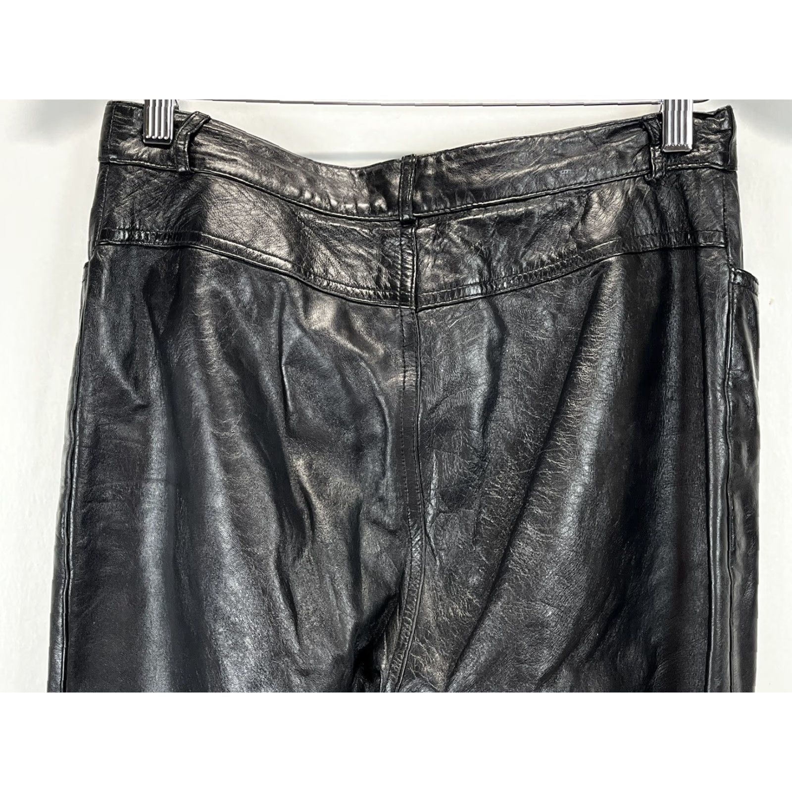 Vintage VINTAGE Rem Garson Leather Pants Women size US 10 Bootcut Black Lined 90s Rocker GUC Size 32" / US 10 / IT 46 - 4 Thumbnail
