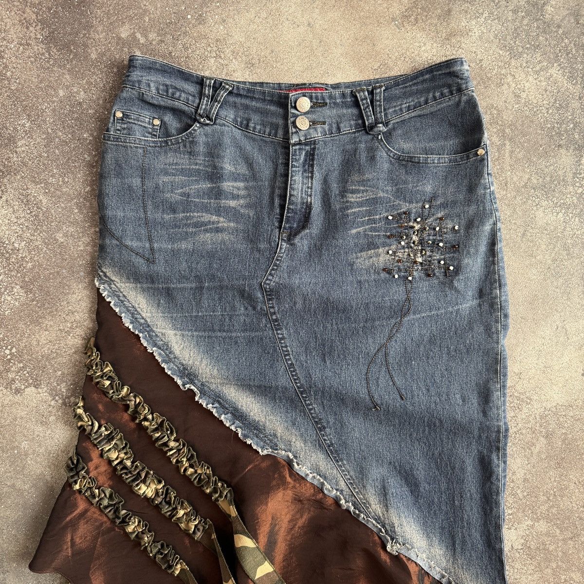 Hysteric Glamour Avant Garde Vintage Grunge Y2K Utility Distressed Maxi Skirt Size 28" / US 6 / IT 42 - 3 Thumbnail