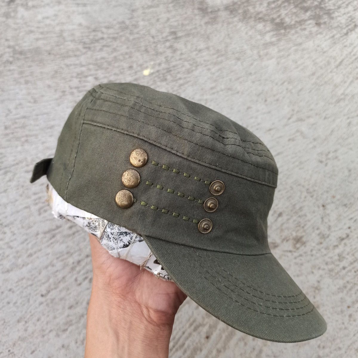 Unsound Rags Army green cadet hat. Unique design Size ONE SIZE - 8 Thumbnail