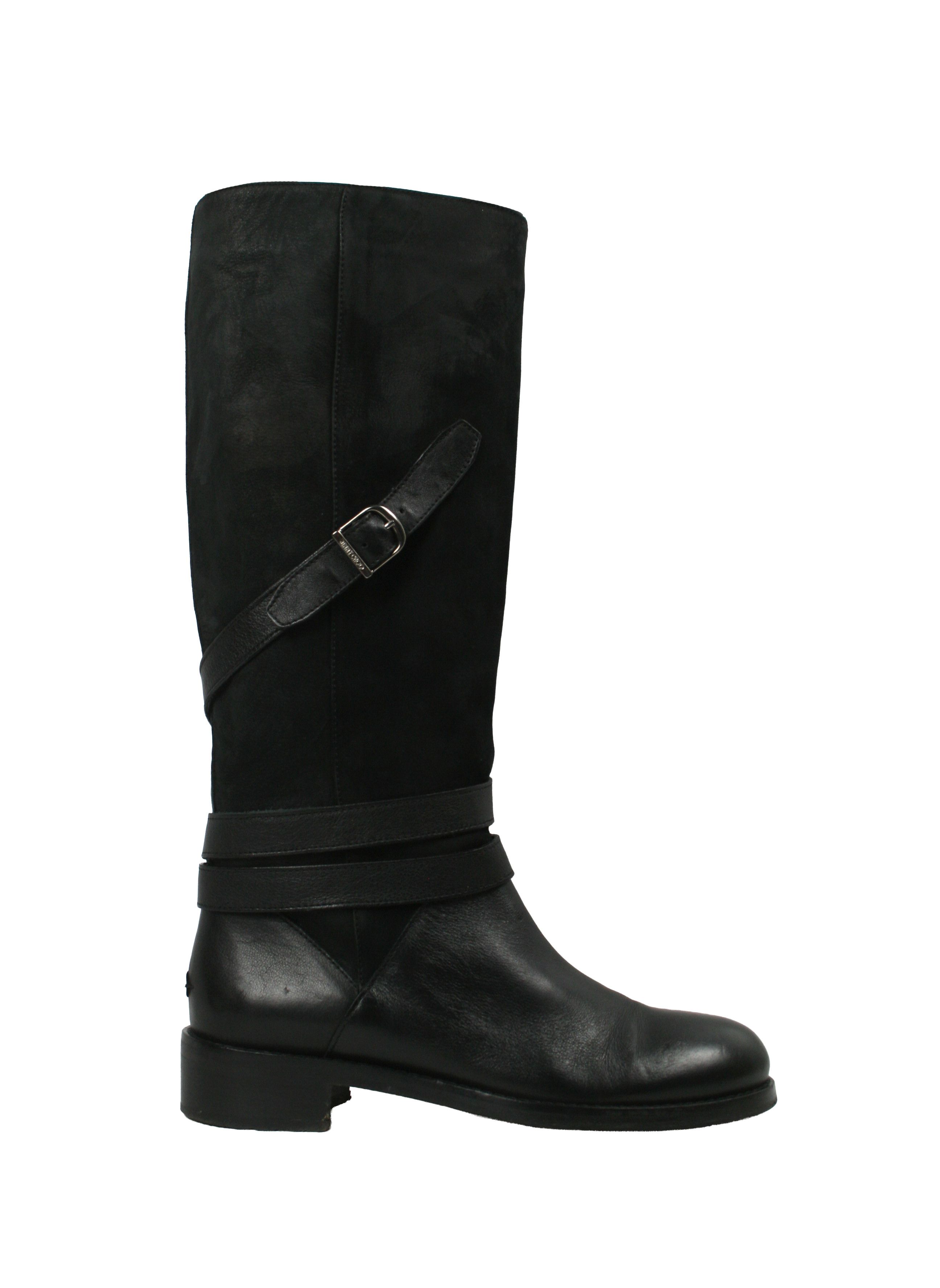 Jimmy Choo Riding Belted Knee High Leather Suede Boots Size US 8 / IT 38 - 2 Thumbnail