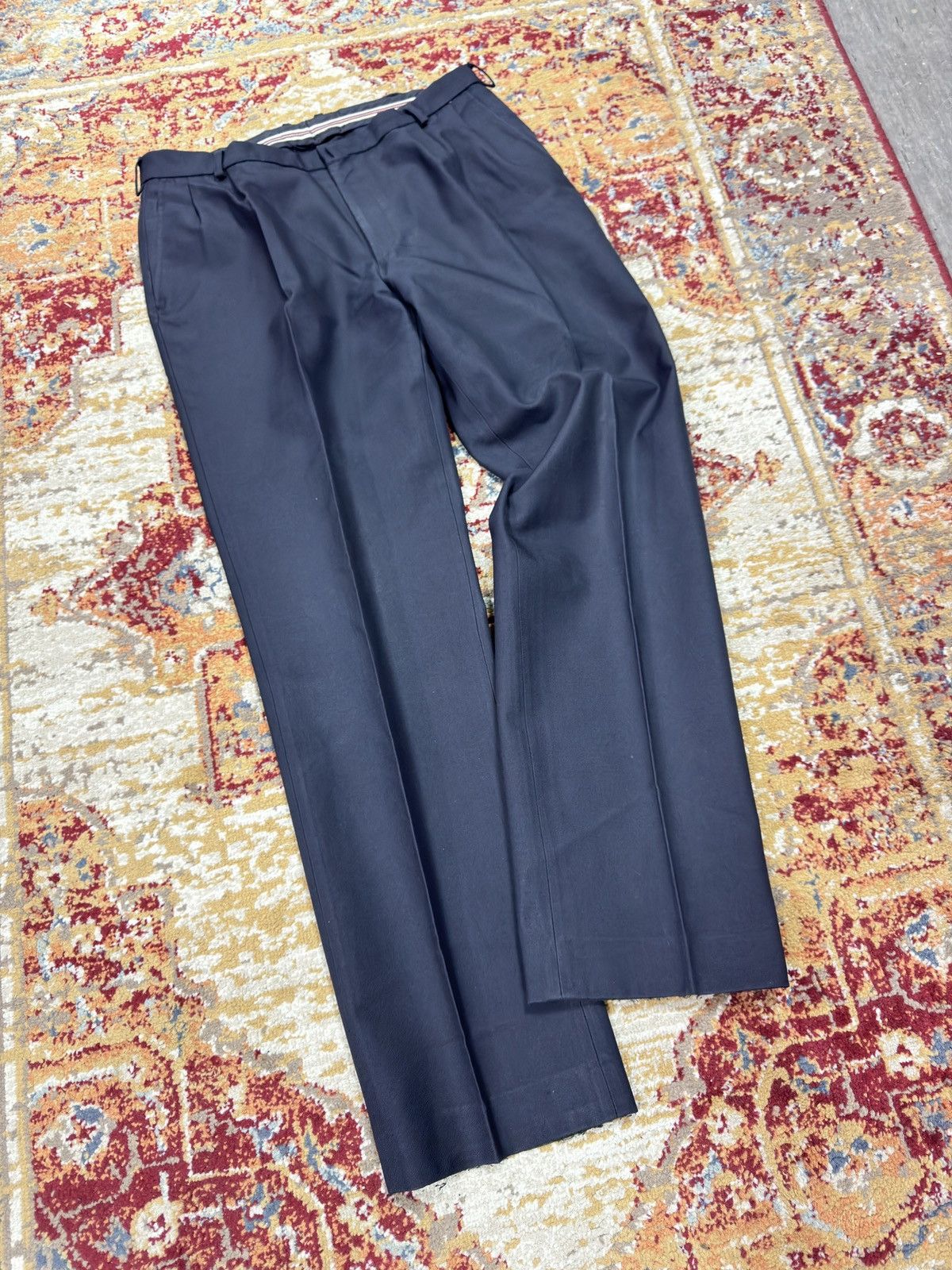 Vintage Vintage Suit Pants Wool Blend Striped Wide Leg Baggy Formal Size US 36 / EU 52 - 1 Thumbnail