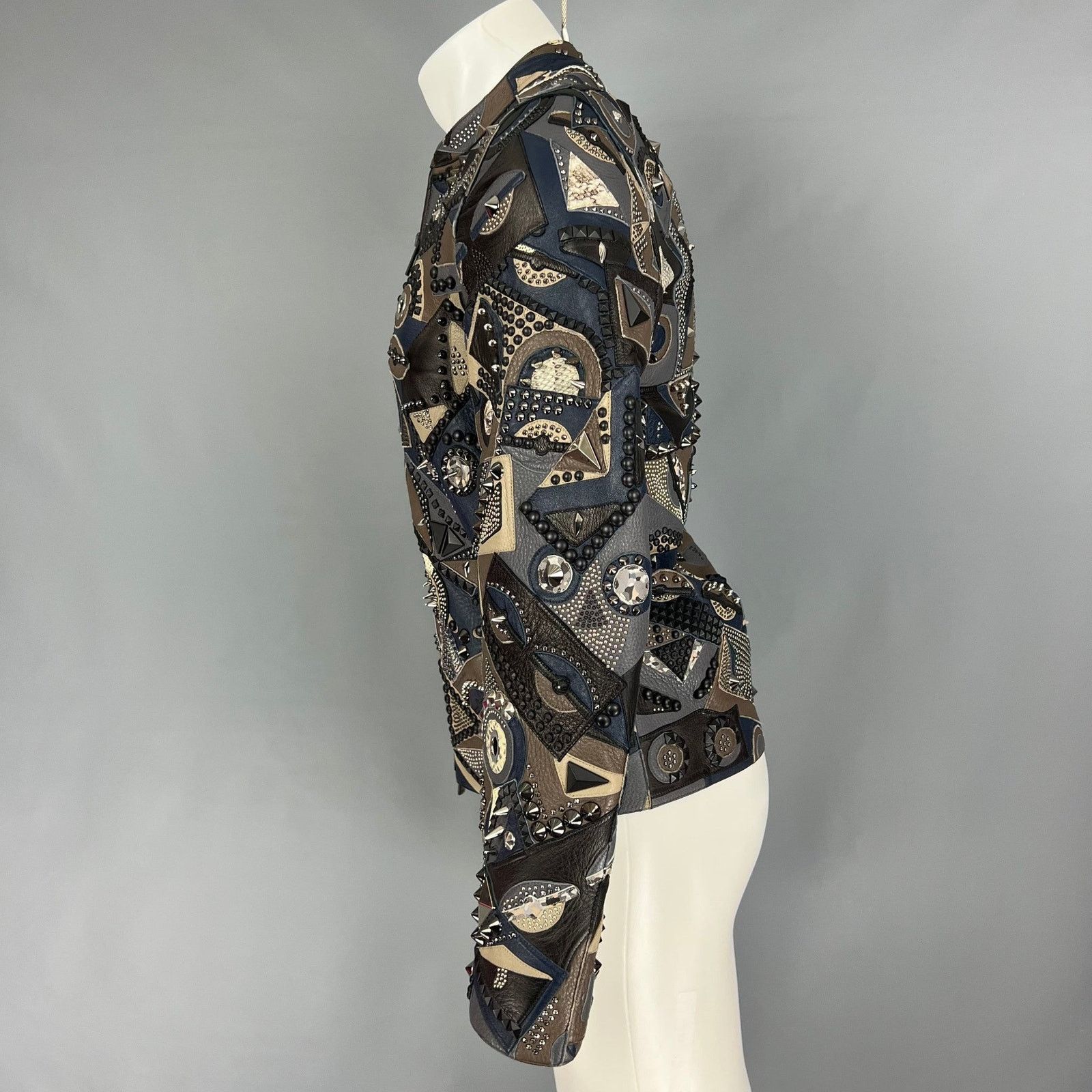Fendi Lamb Deer Leather Snakeskin Studded Allover Monster Size US S / EU 44-46 / 1 - 3 Thumbnail