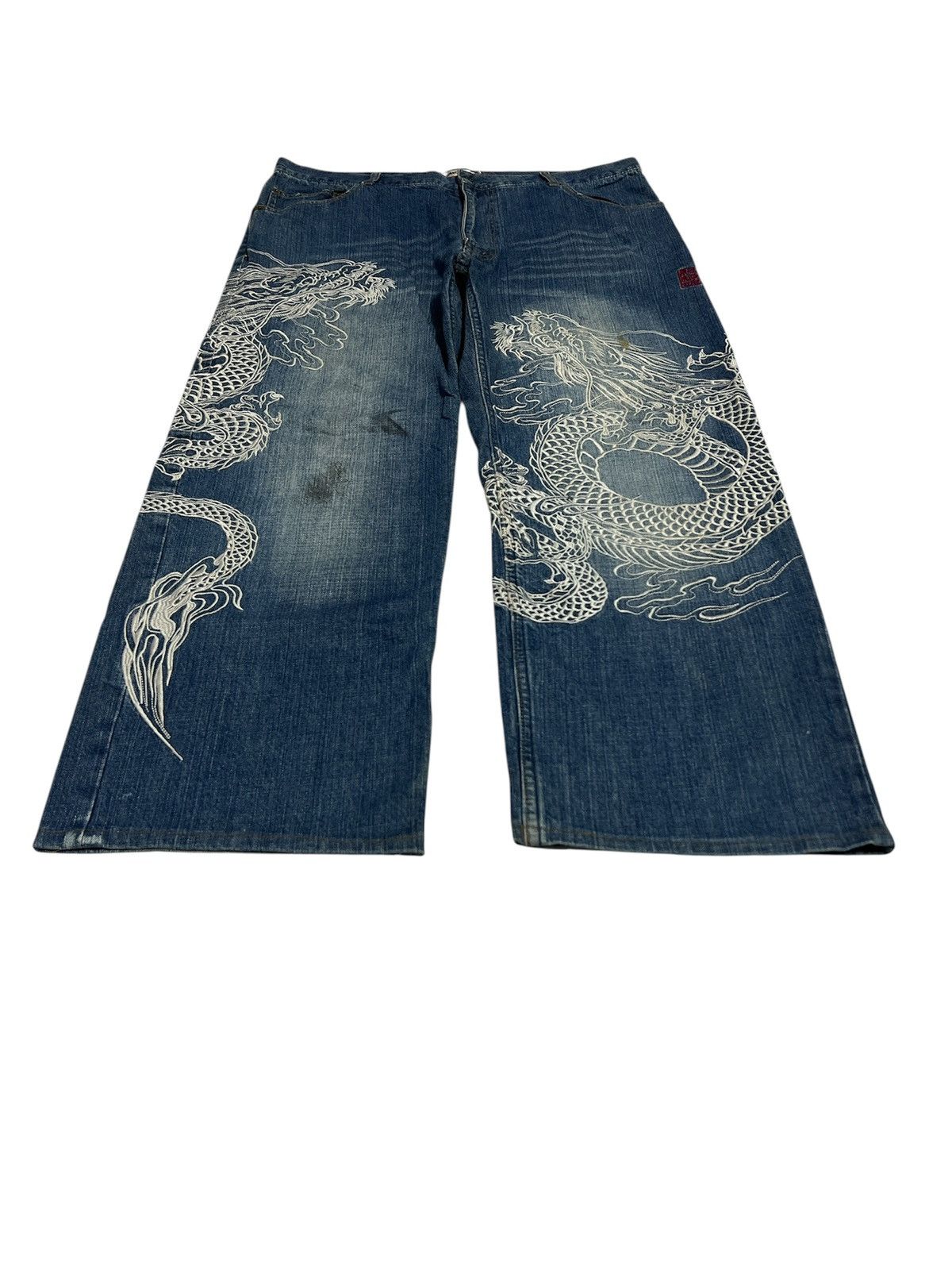 Japanese Brand BAGGY🔥KARAKURI DOUBLE DRAGON Size US 37 - 2 Thumbnail
