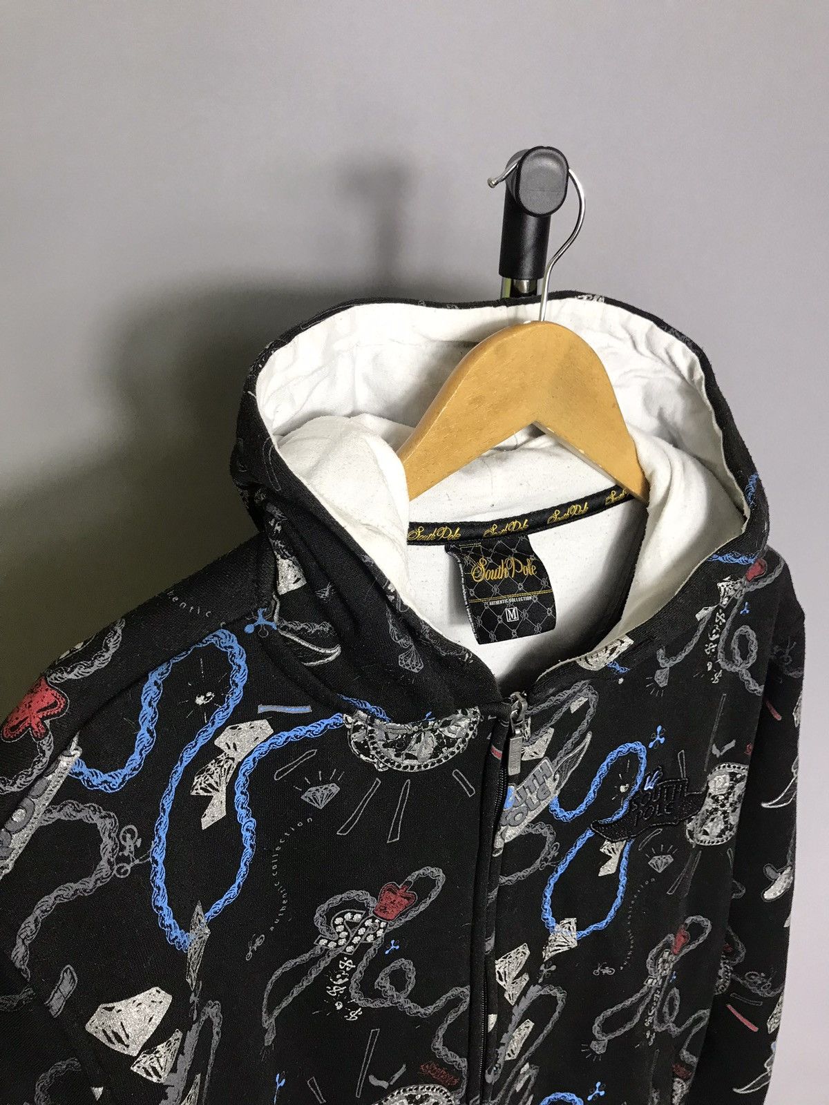 Southpole Vintage Y2K SouthPole Diamond Hoodie Men Full Zip Sweatshirt Size US M / EU 48-50 / 2 - 5 Thumbnail