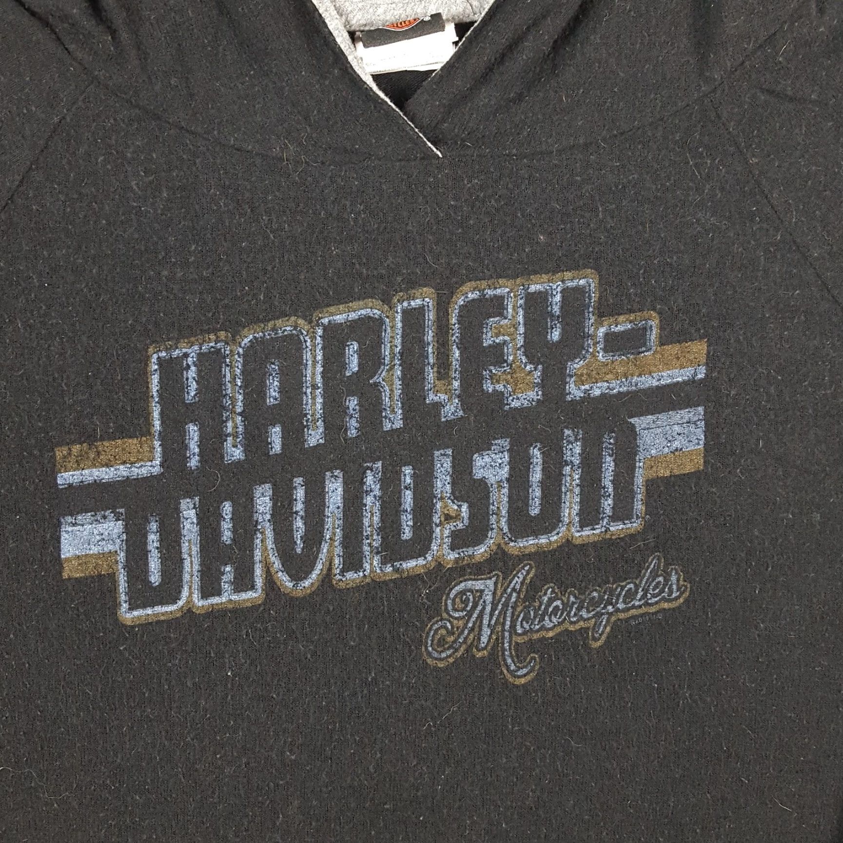 Harley Davidson VINTAGE Harley-Davidson Hoodie 2XL Black Biker Sweatshirt Fleece 90s Womens Size XXL / US 16-18 / IT 52-54 - 3 Thumbnail