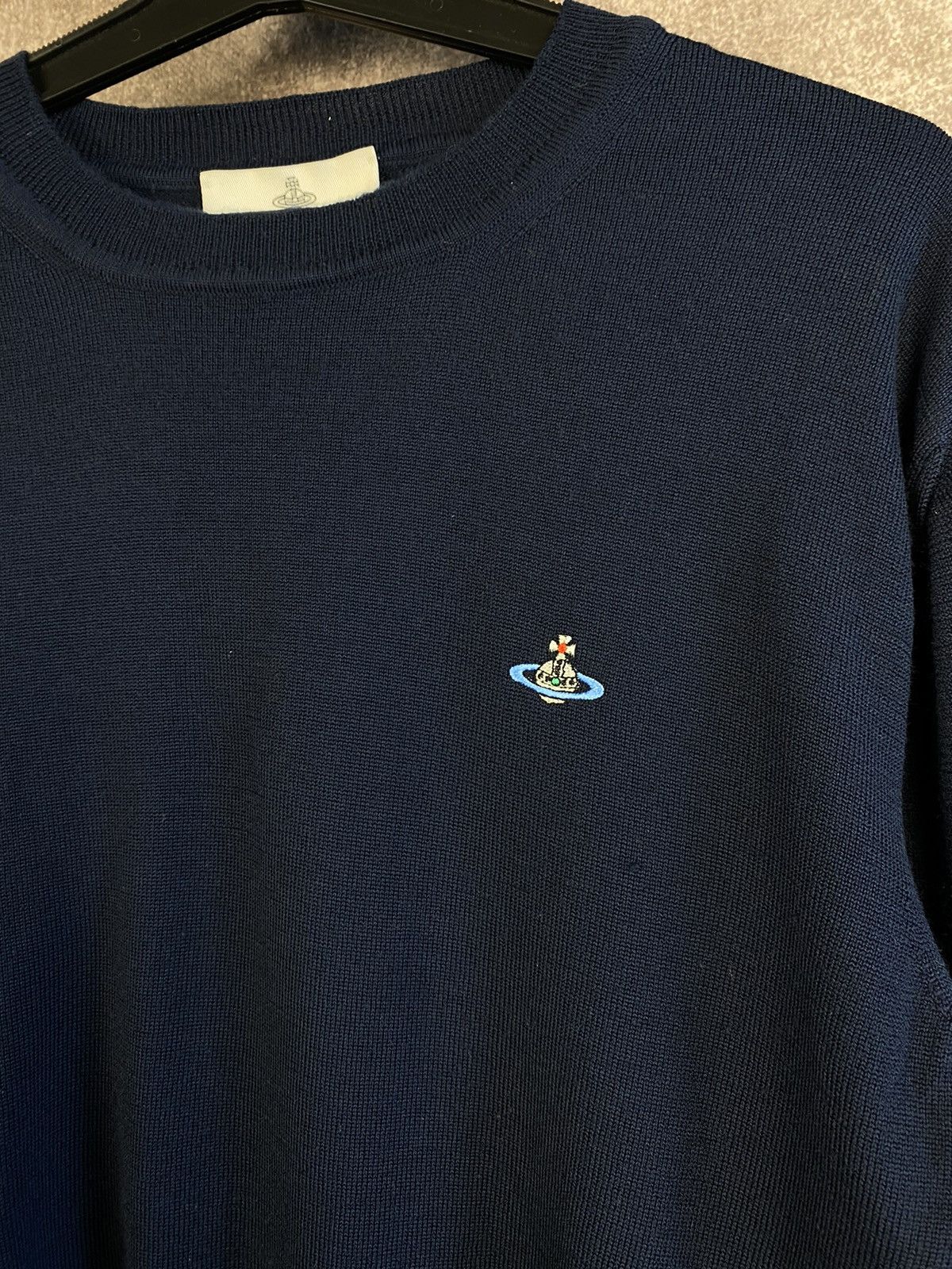Vivienne Westwood Vintage Vivienne Westwood Sweater Jumper Orb Luxury Blue Men Size US L / EU 52-54 / 3 - 3 Thumbnail