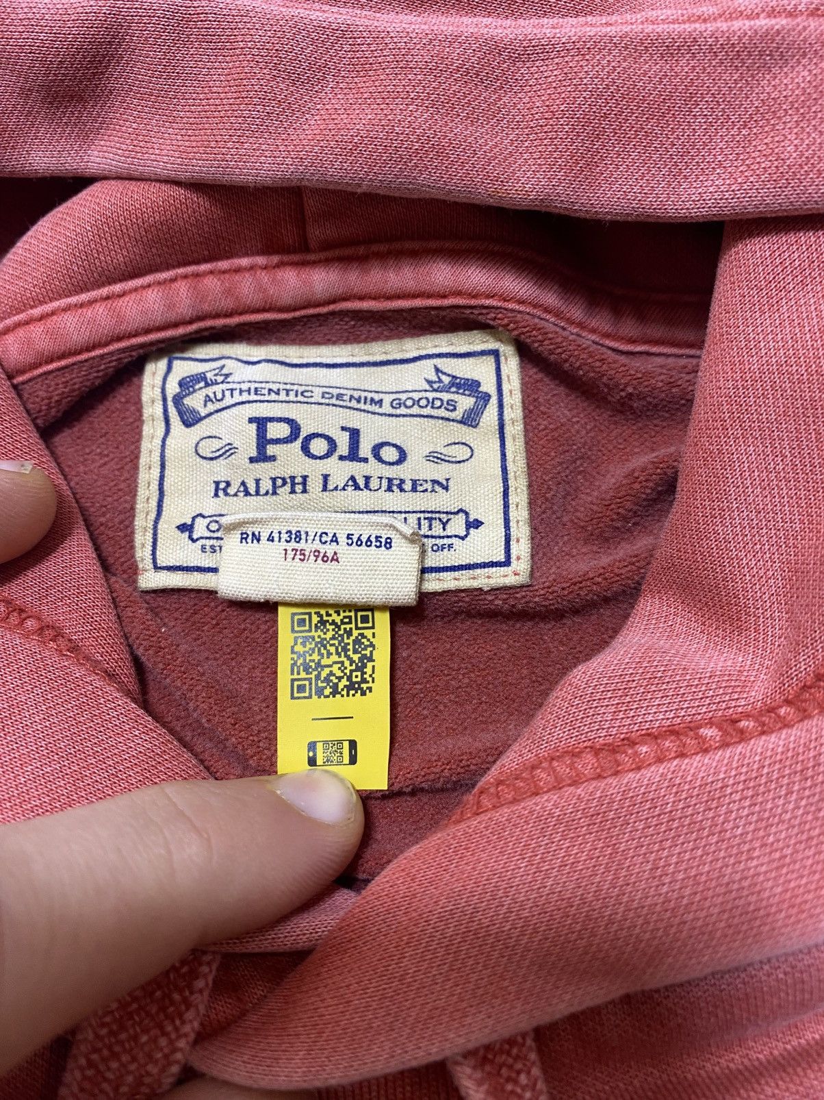 Polo Ralph Lauren Polo Ralph Lauren Washed Salmon Red Hoodie Faded Vintage Size US M / EU 48-50 / 2 - 6 Thumbnail