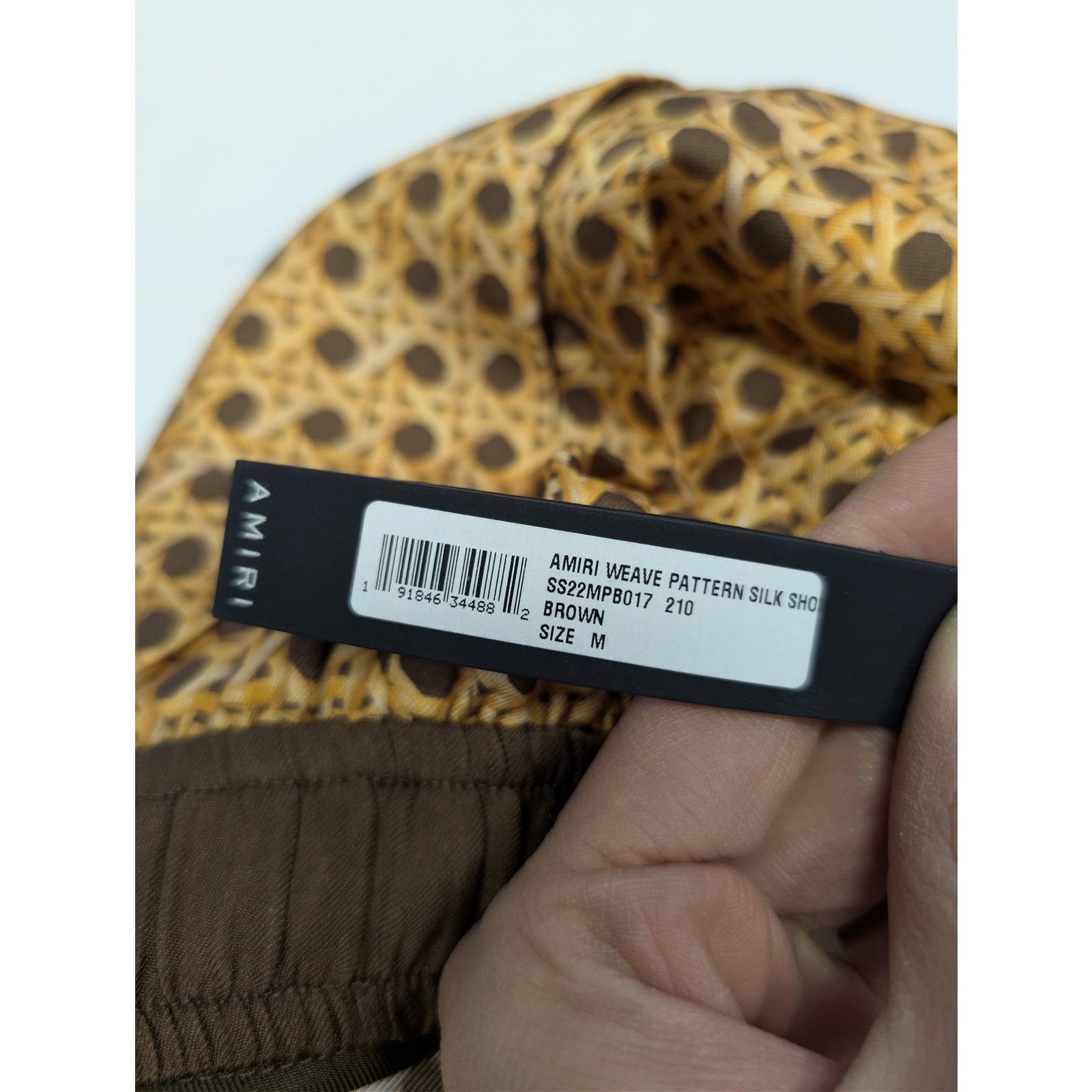 Amiri o1rshd1 Amiri Weave Pattern Silk Shorts in Brown Size US 32 / EU 48 - 19 Thumbnail