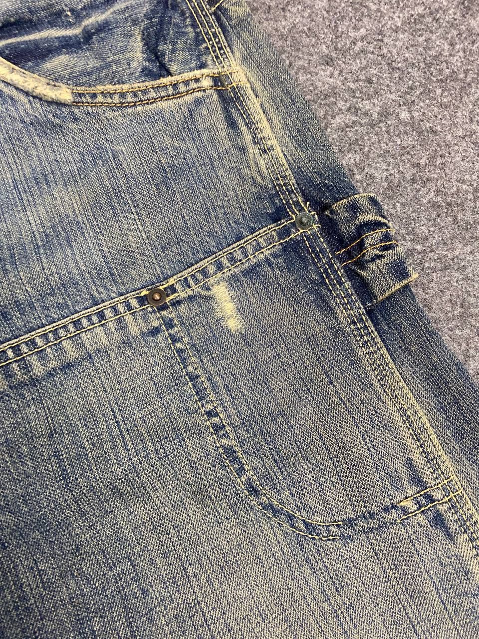 Japanese Brand vintage oxen workwear double knee denim nice design Size US 35 - 8 Thumbnail