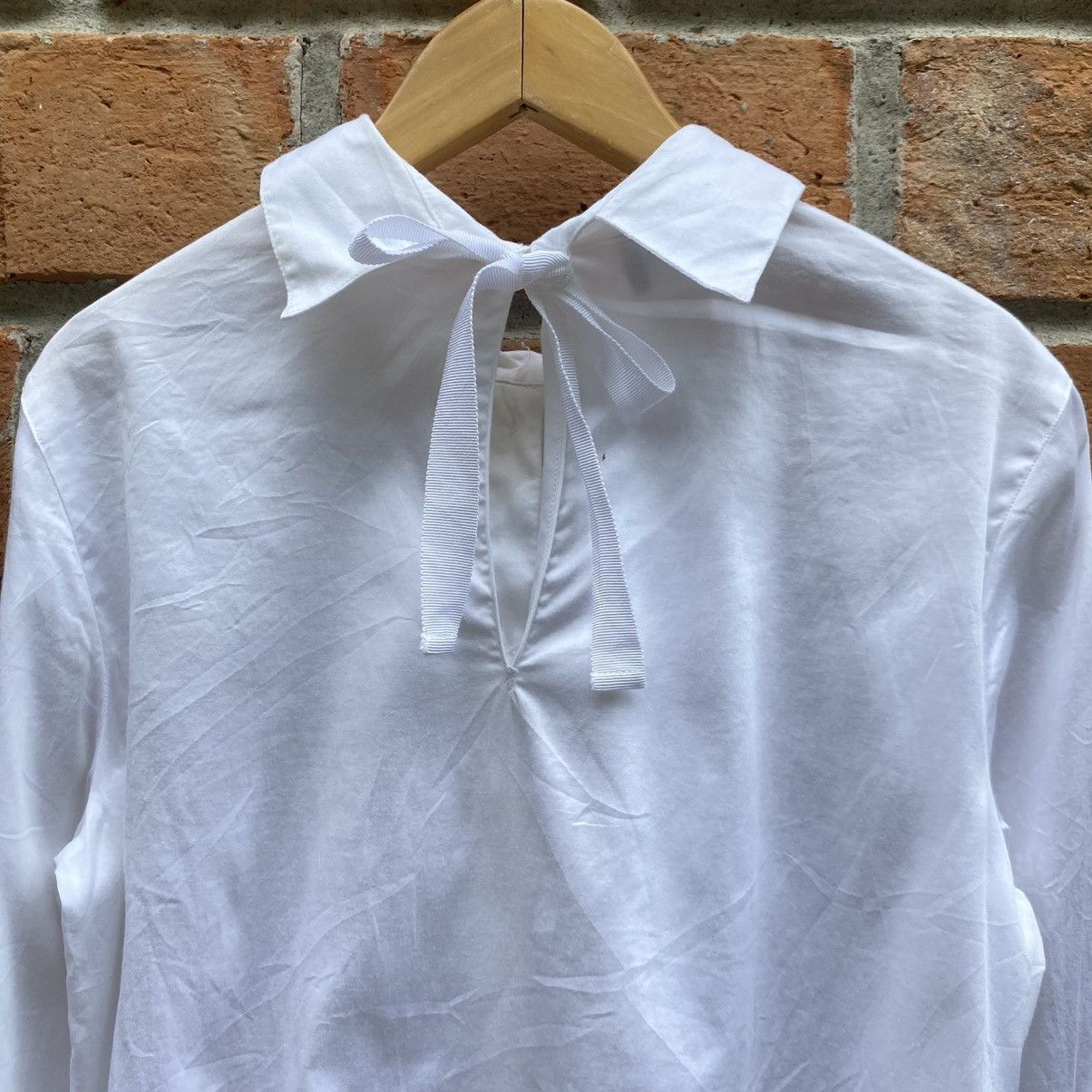 Emporio Armani Emporio Armani Long Sleeve Collared Blouse with Back Bow Tie Size S / US 4 / IT 40 - 10 Thumbnail