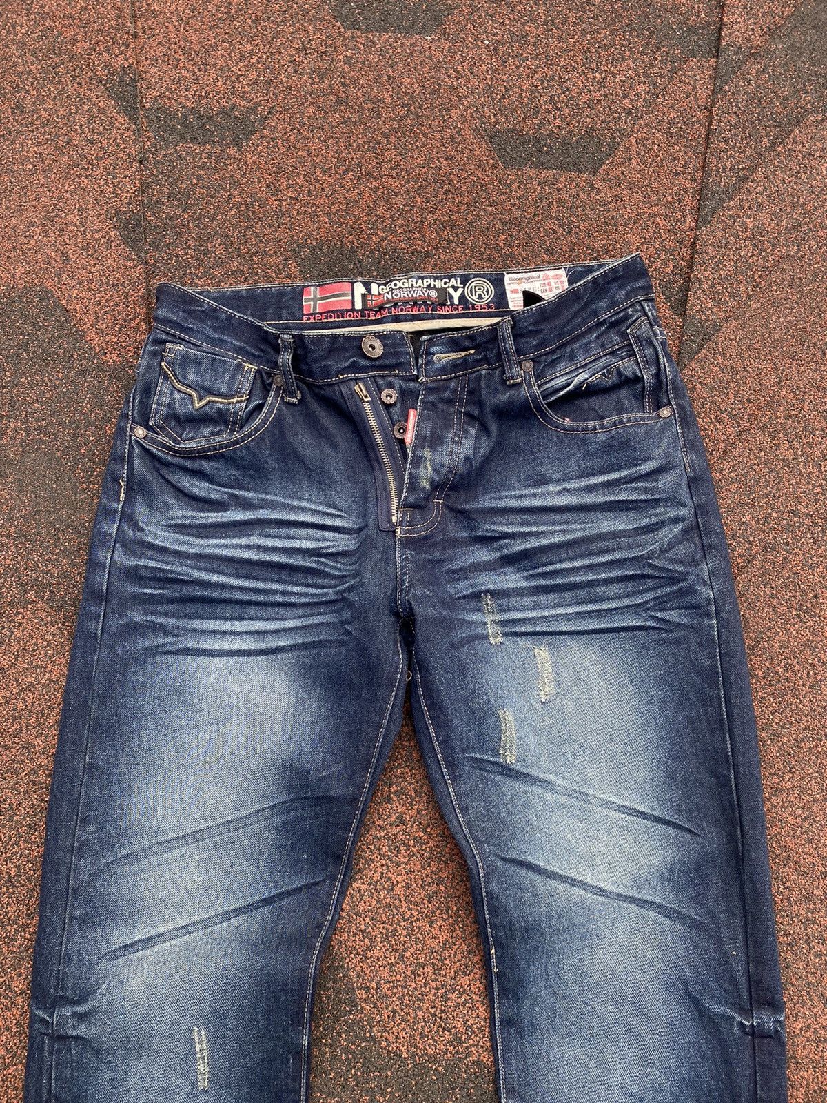 Japanese Brand Vintage Geographical Norway Labirinthe Jeans Blue Mens Size US 33 - 4 Thumbnail