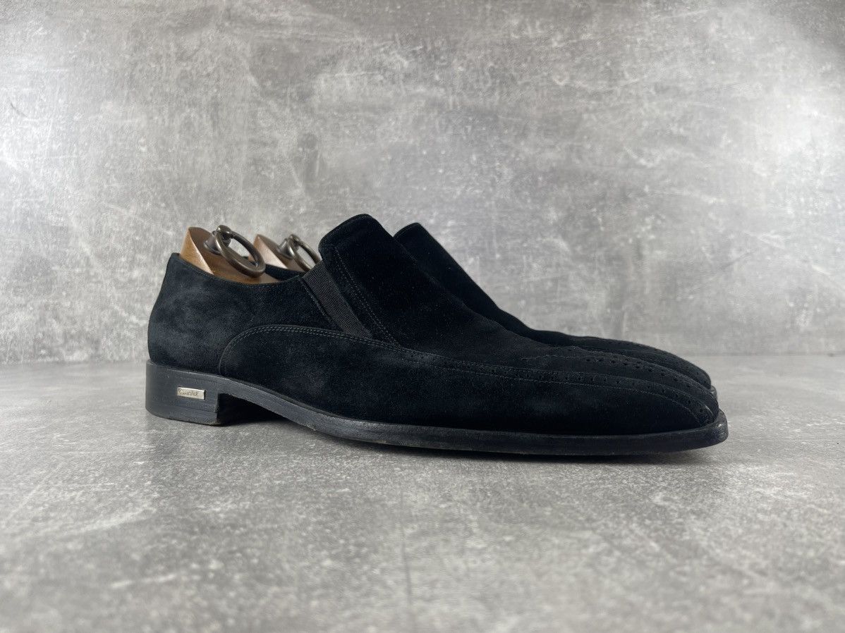 Versace Versace Vintage 00s Black Suede Slip On Dress Shoes Size US 8 / EU 41 - 2 Thumbnail