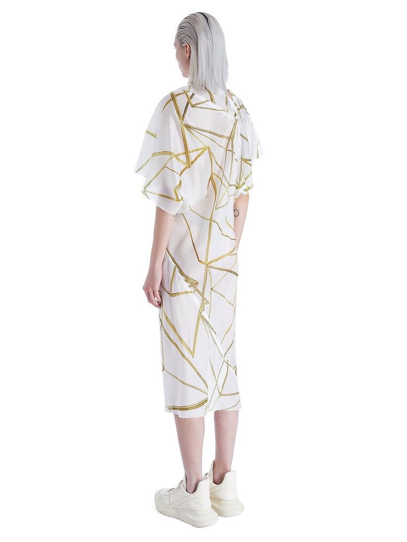 Rick Owens o1y0126 Maxi Dress in White/Green Size XS / US 0-2 / IT 36-38 - 3 Thumbnail