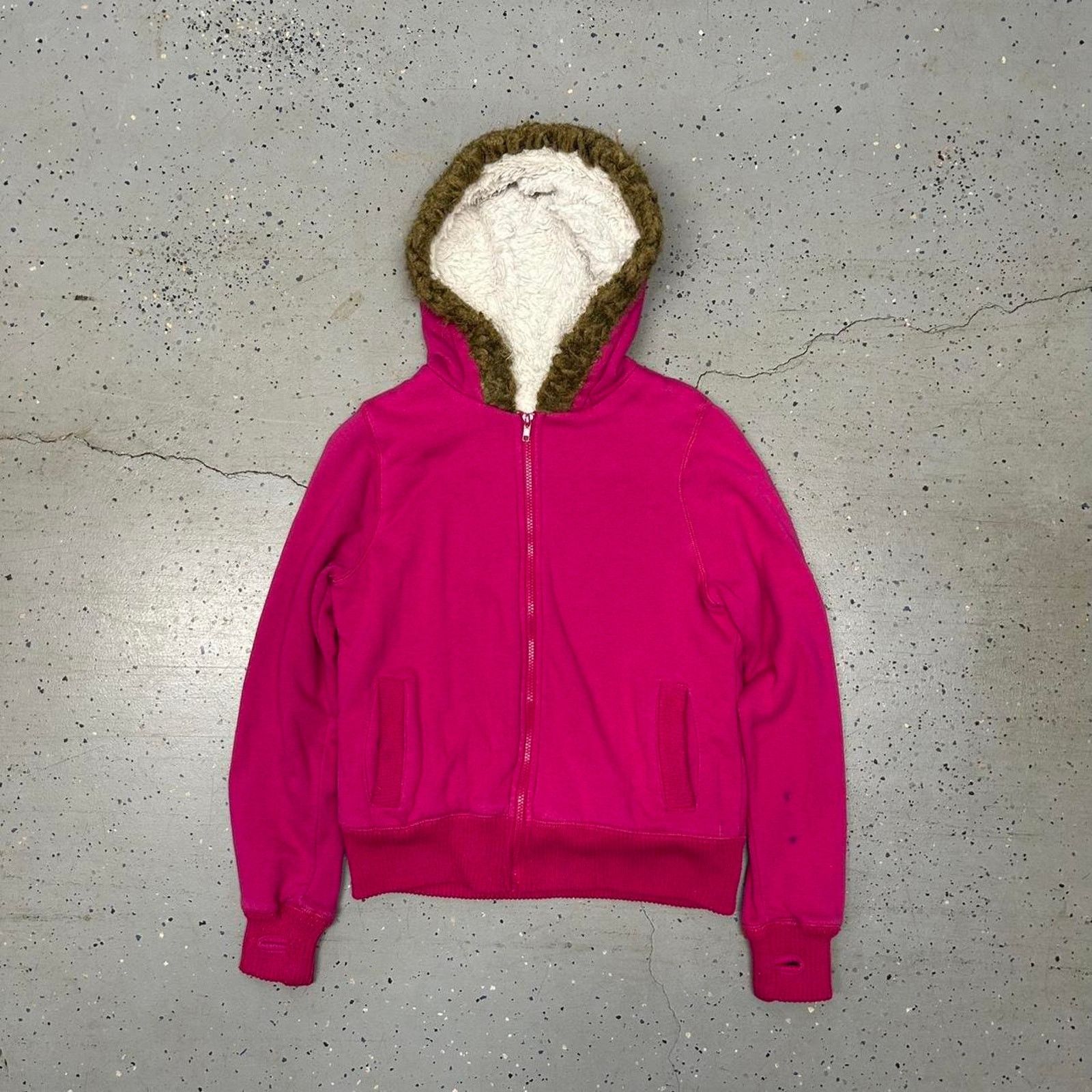Ocean Pacific Y2K Ocean Pacific Sherpa hooded jacket with a furry hood Size S / US 4 / IT 40 - 1 Thumbnail