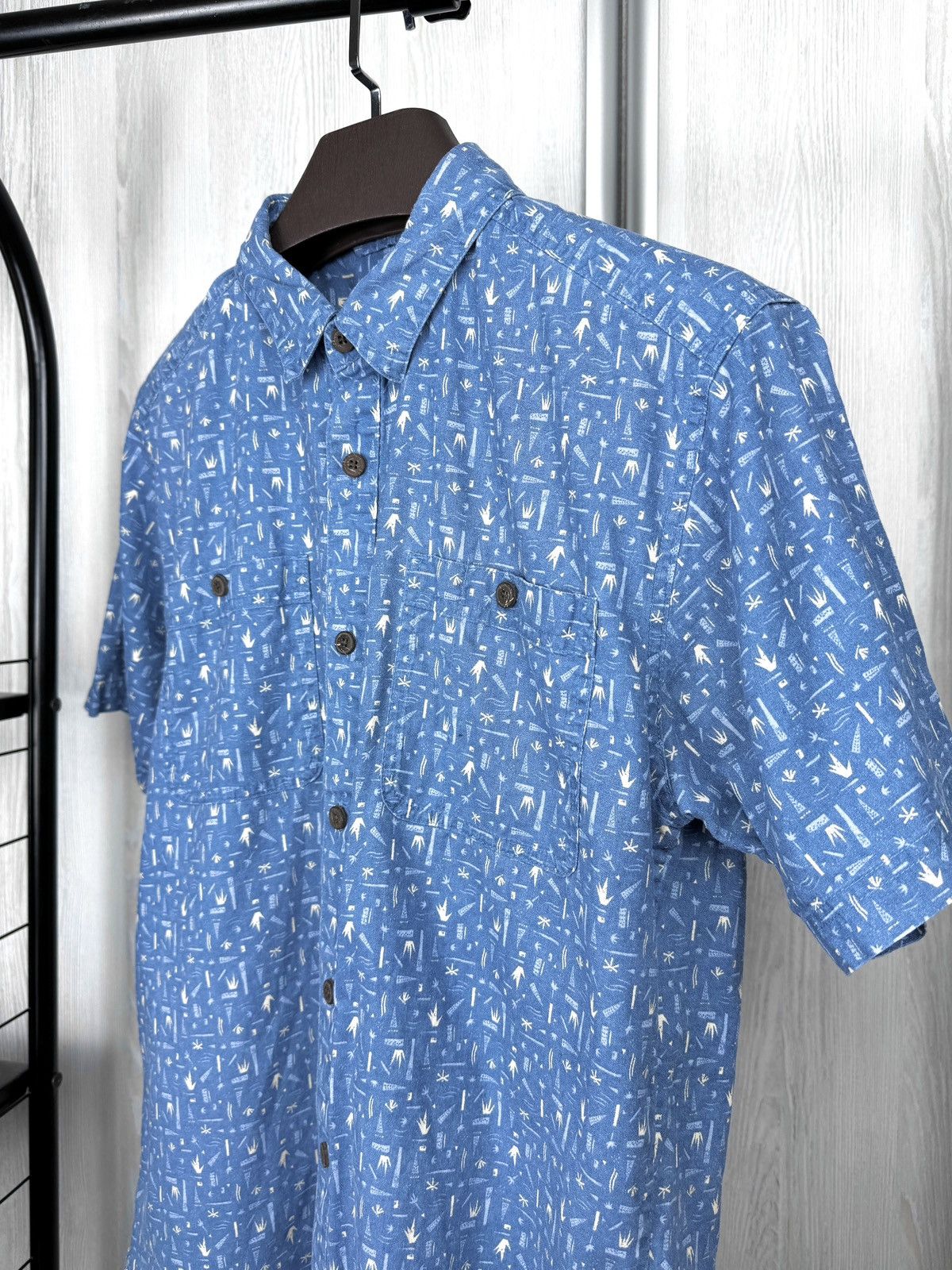 Patagonia Patagonia Back Step Blue Shirt Mens Swamp Stamp Hemp Cotton Size US M / EU 48-50 / 2 - 5 Thumbnail