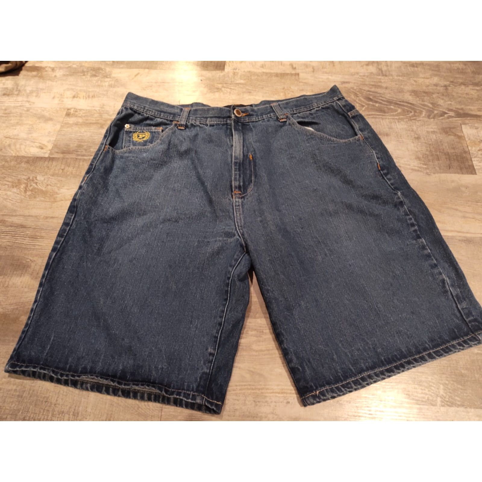 Phat Farm Phat Farm Y2K Denim Blue Jean Shorts 42x11 Embroidered Pockets Hip Hop Jorts Size US 42 / EU 58 - 7 Thumbnail