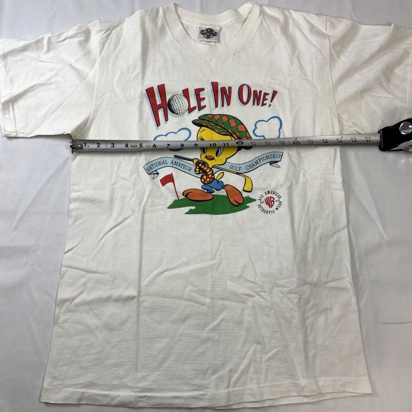 Vintage VINTAGE Acme Tweety Bird Hole In One Golf T-Shirt L Adults White 1991 Men Mens Size US L / EU 52-54 / 3 - 4 Thumbnail
