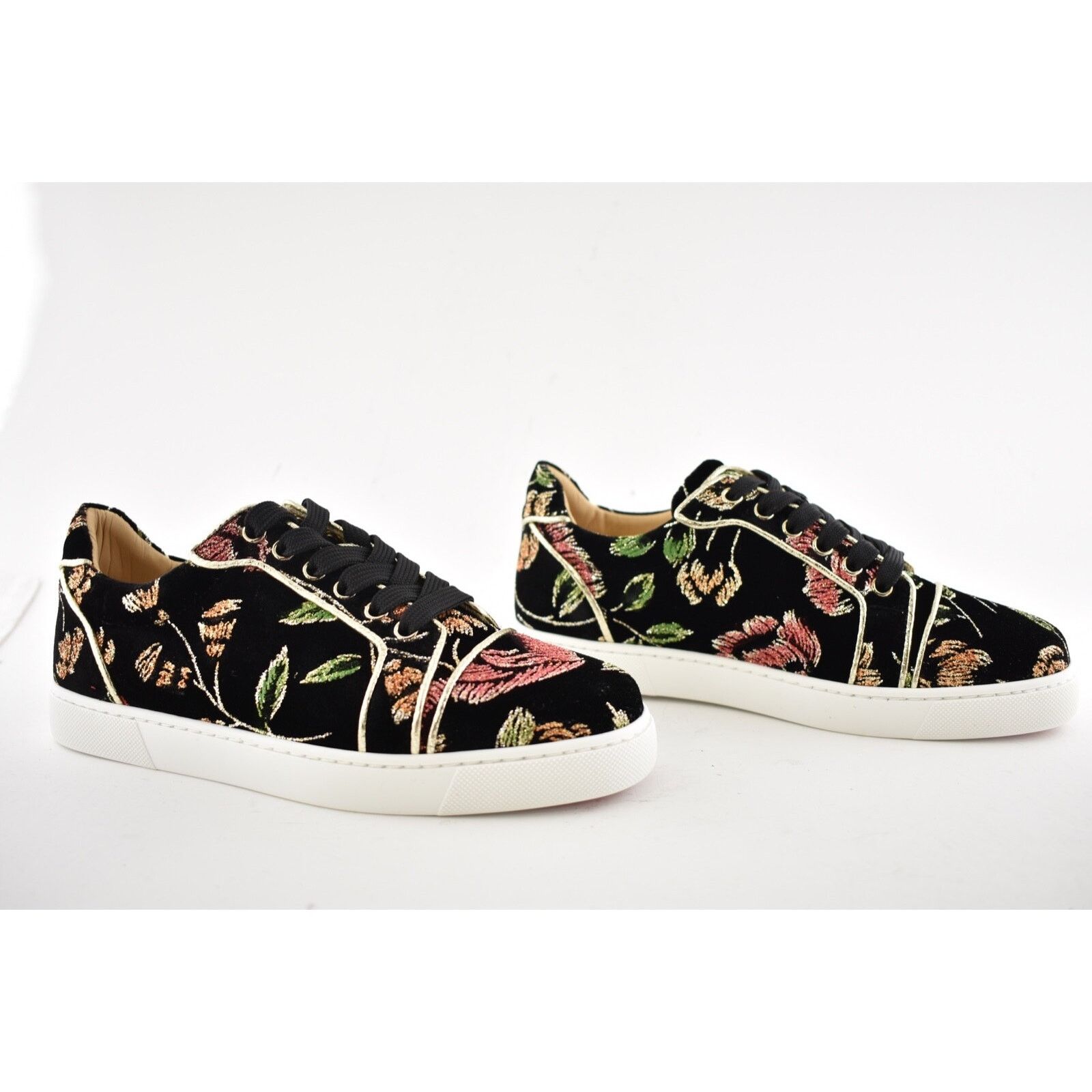 Christian Louboutin Christian Louboutin Flat Black Velvet Low Top Sneaker 41 Size US 11 / IT 41 - 4 Thumbnail
