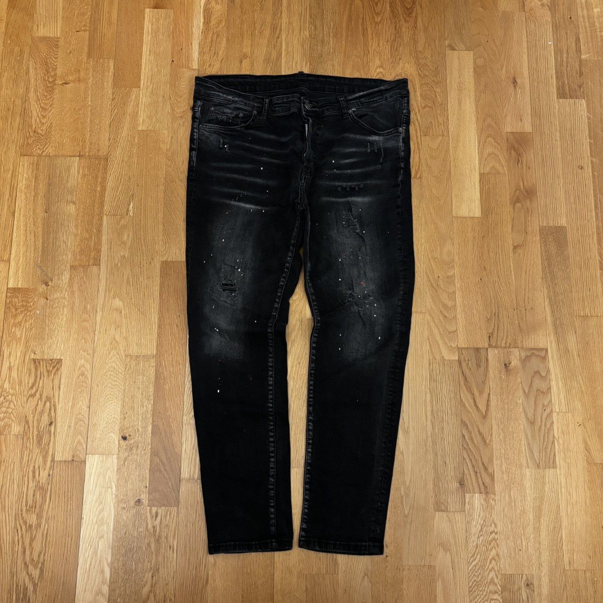 Dsquared2 Slim Stretch Jeans Mens size XL Black Distressed