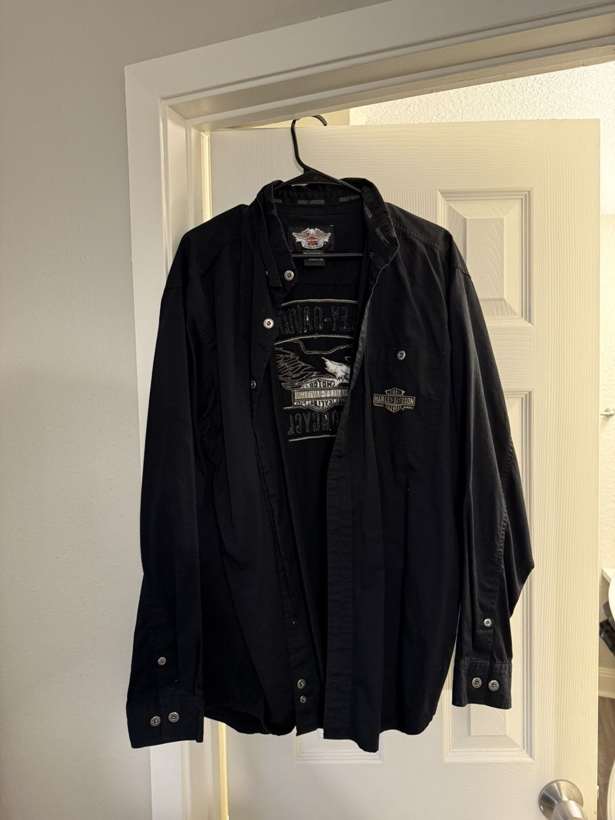 Harley Davidson × Vintage Harley Davidson Black Button Up Size US XL / EU 56 / 4 - 2 Thumbnail