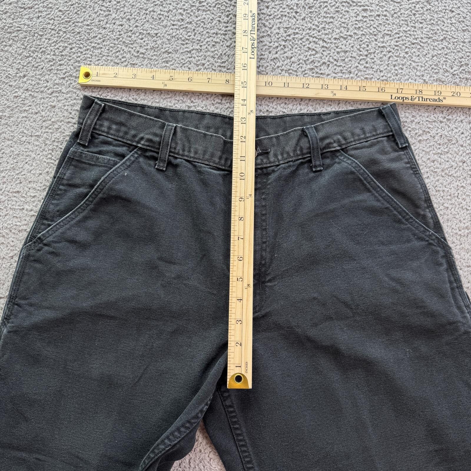 Carhartt Carhartt B11 Black Canvas Work Pants 34x34 Faded Carpenter Size US 34 / EU 50 - 4 Thumbnail