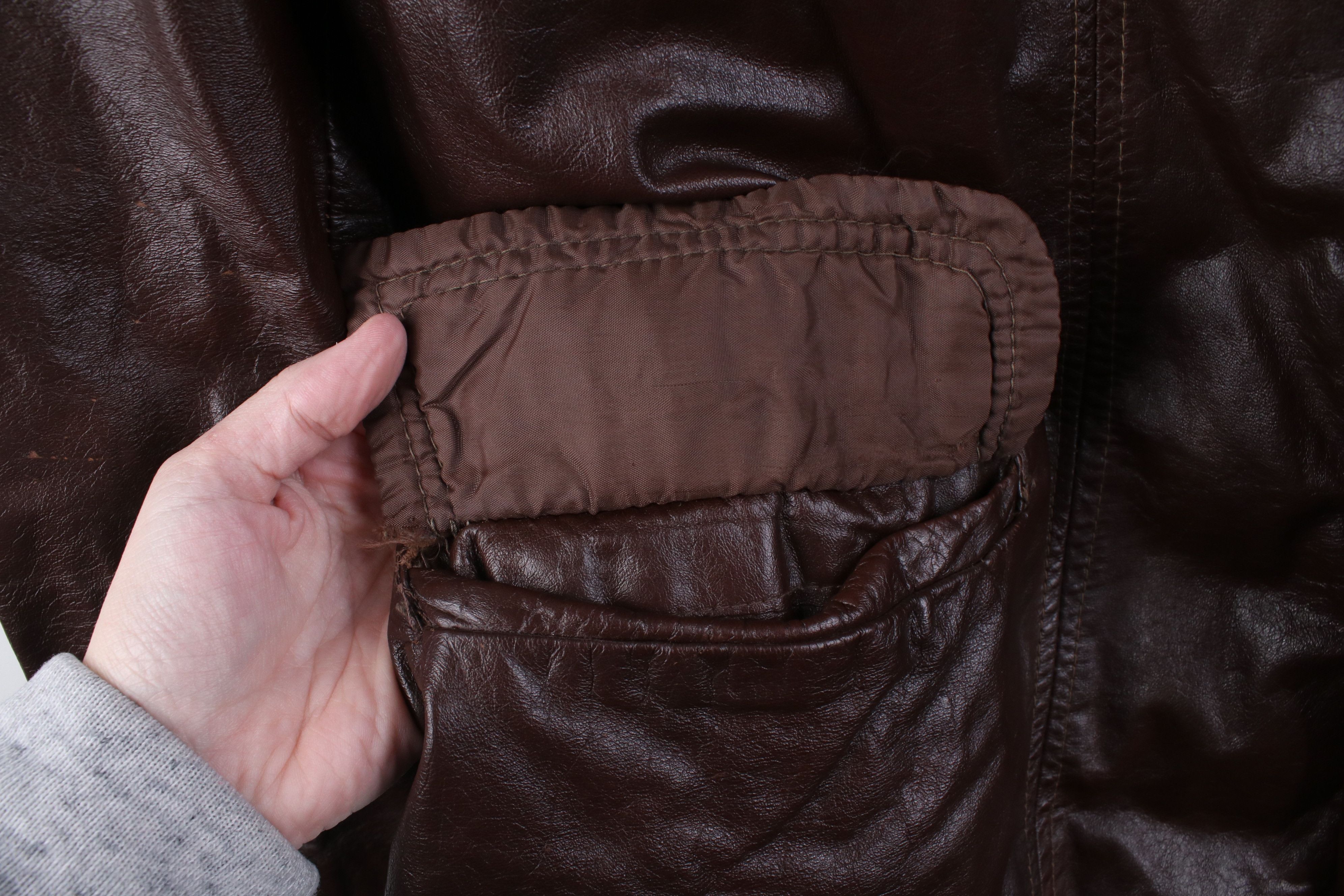Vintage Vintage 70s Streetwear Leather Collared Jacket Brown USA Size US XXL / EU 58 / 5 - 6 Thumbnail