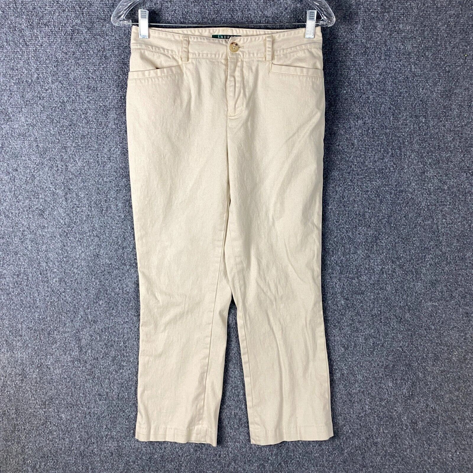 Lauren Ralph Lauren Ralph Lauren Chino Pants Women's 4P Petite Beige Cotton Size 27" / US 4 / IT 40 - 1 Thumbnail