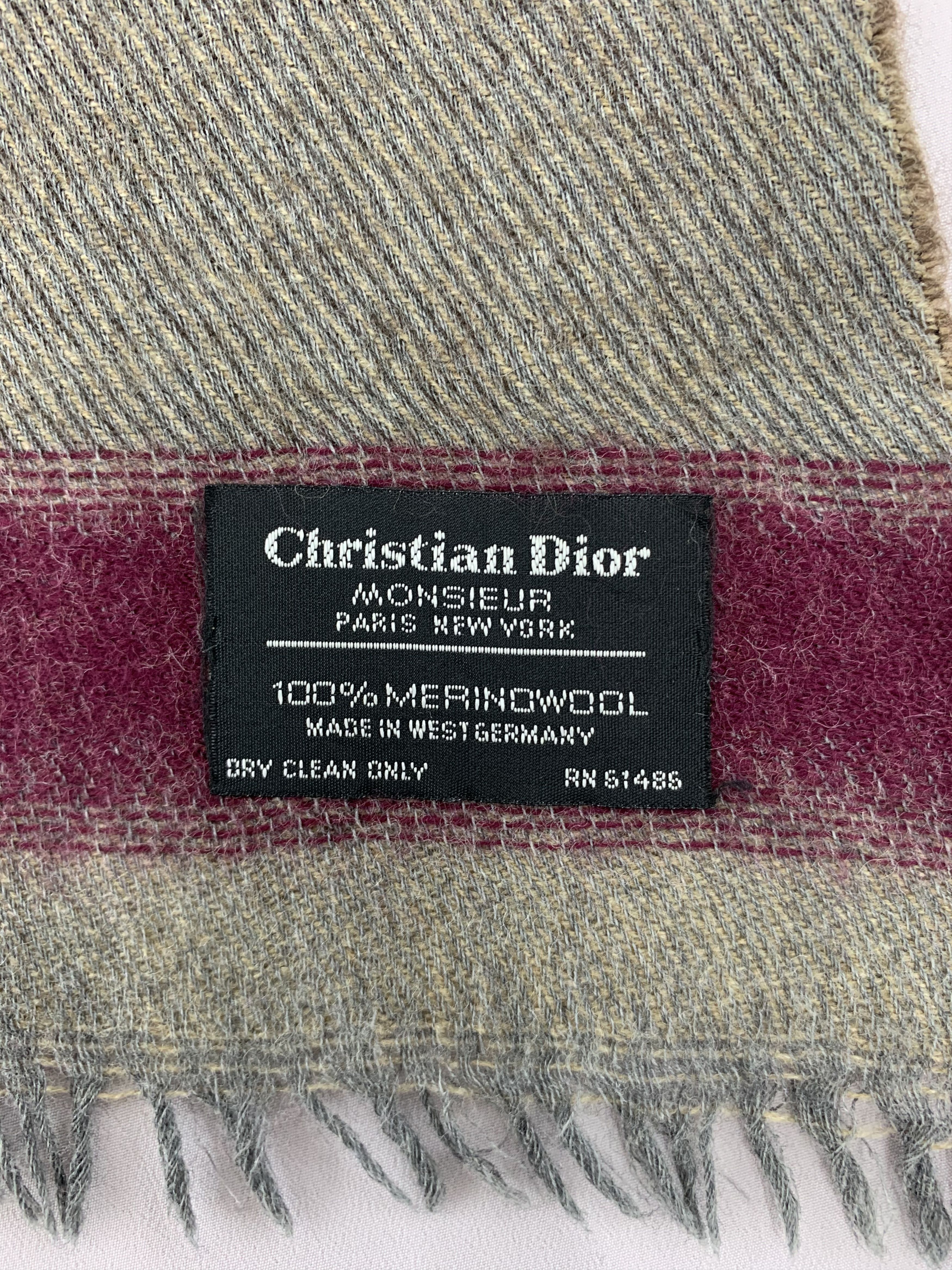 Christian Dior Monsieur Christian Dior Scarf Wool Muffler Neck Wrap BL5159 Size ONE SIZE - 6 Thumbnail