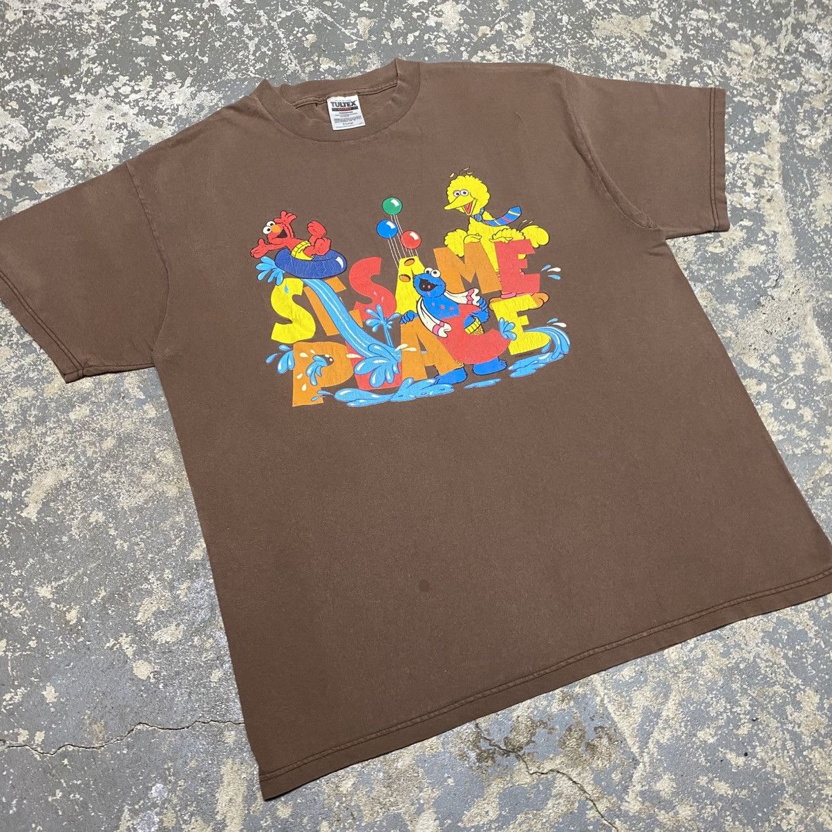 Vintage Vintage Sesame Street Sesame Place Brown Faded 90s Tshirt Size US XL / EU 56 / 4 - 2 Thumbnail