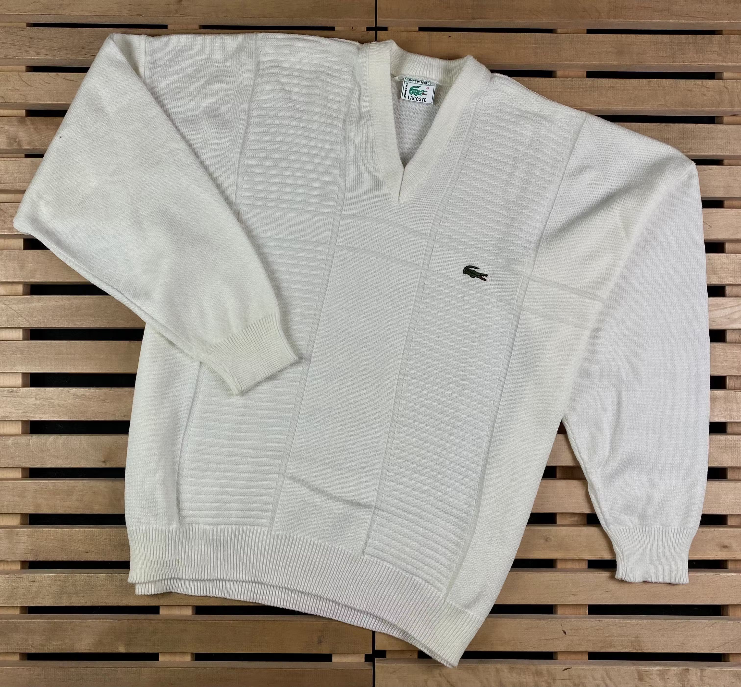 Lacoste × Vintage Mens Sweater Lacoste Vintage Size XXL V Neck Size US XXL / EU 58 / 5 - 1 Thumbnail
