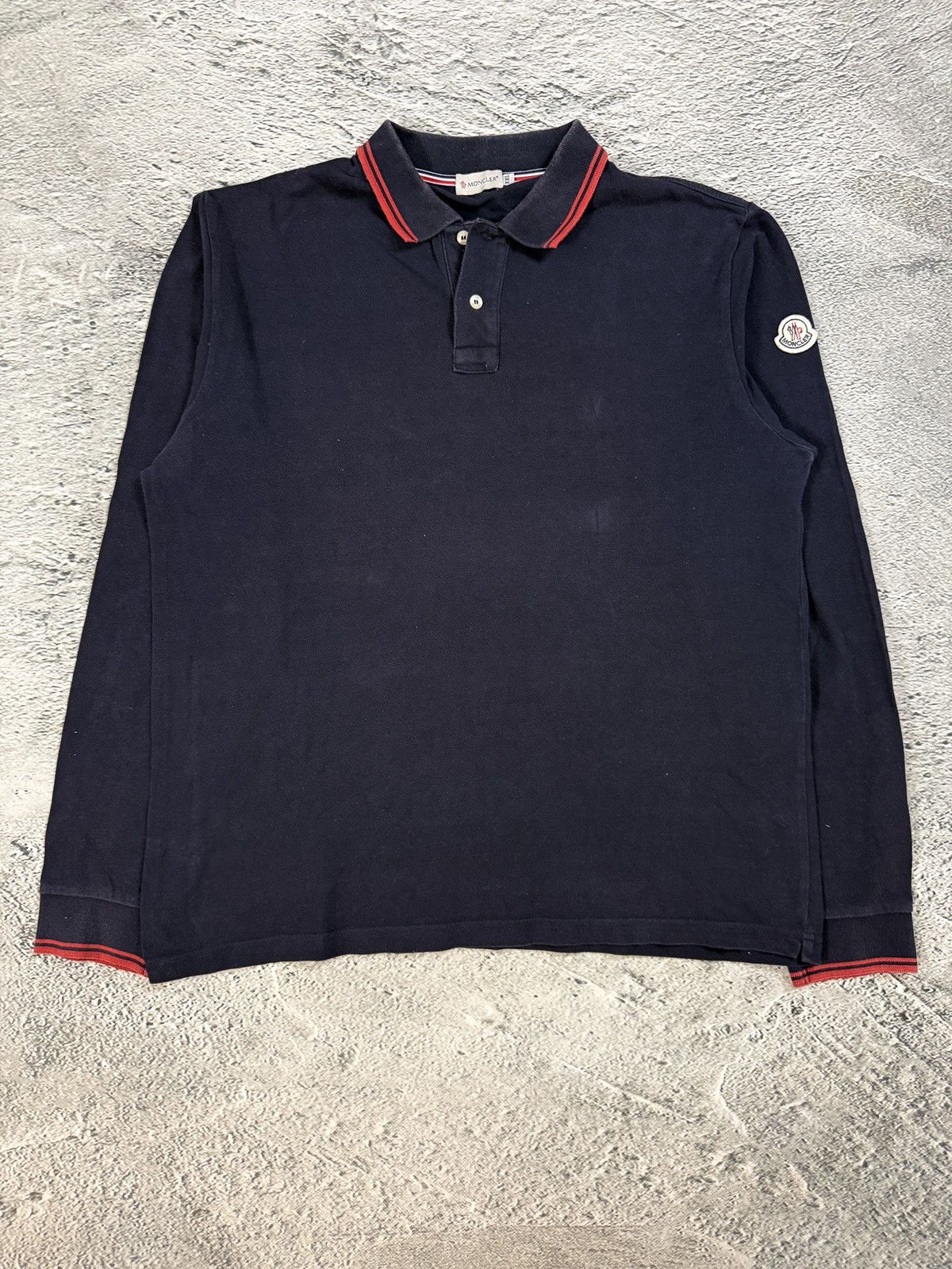 Moncler Moncler Polo Shirt navy blue long sleeve T-shirt logo Size US XXL / EU 58 / 5 - 1 Thumbnail