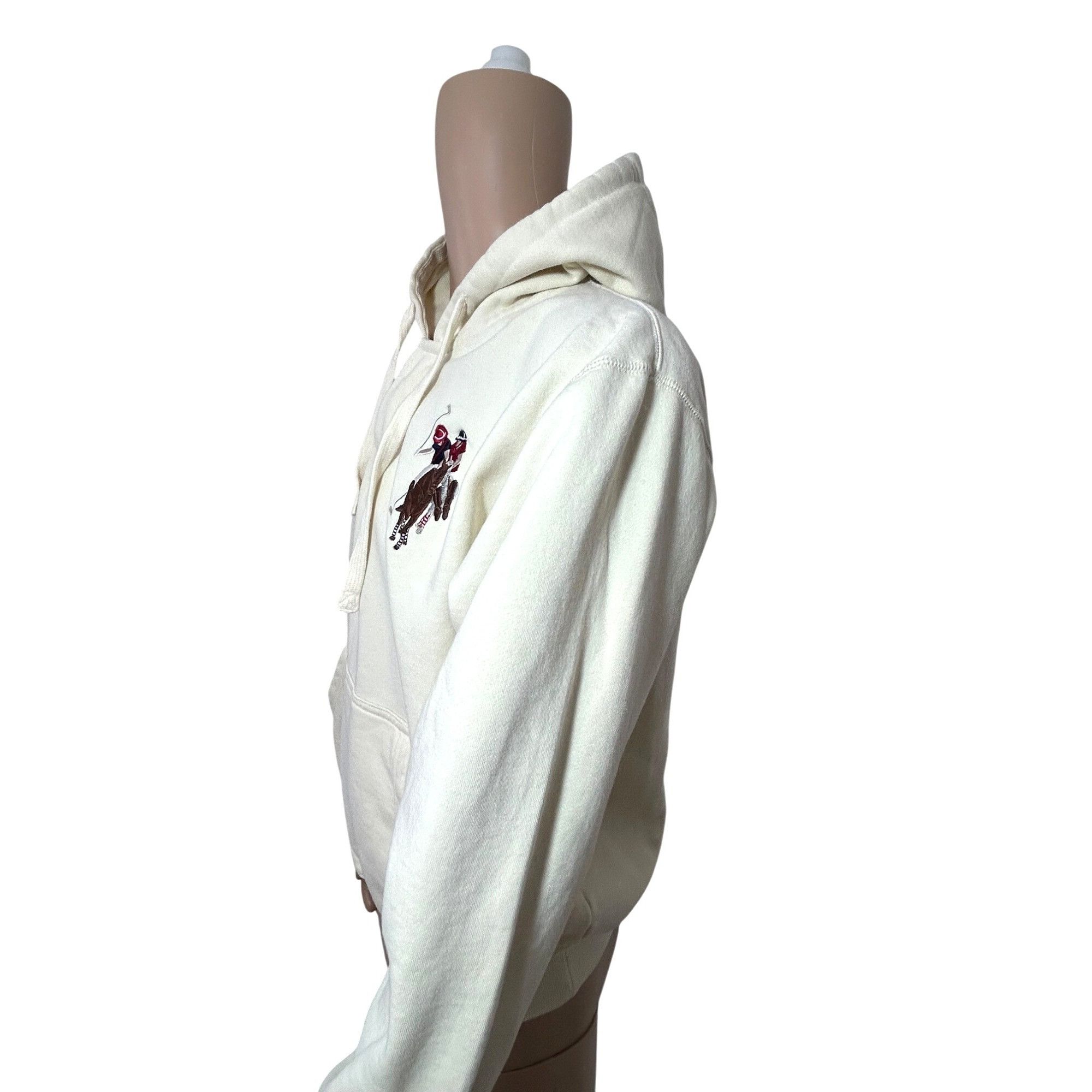 U.S. Polo Assn. U.S. Polo Assn. Men’s Vtg Hoodie Cream M Long Sleeve Embroi Size US M / EU 48-50 / 2 - 2 Thumbnail