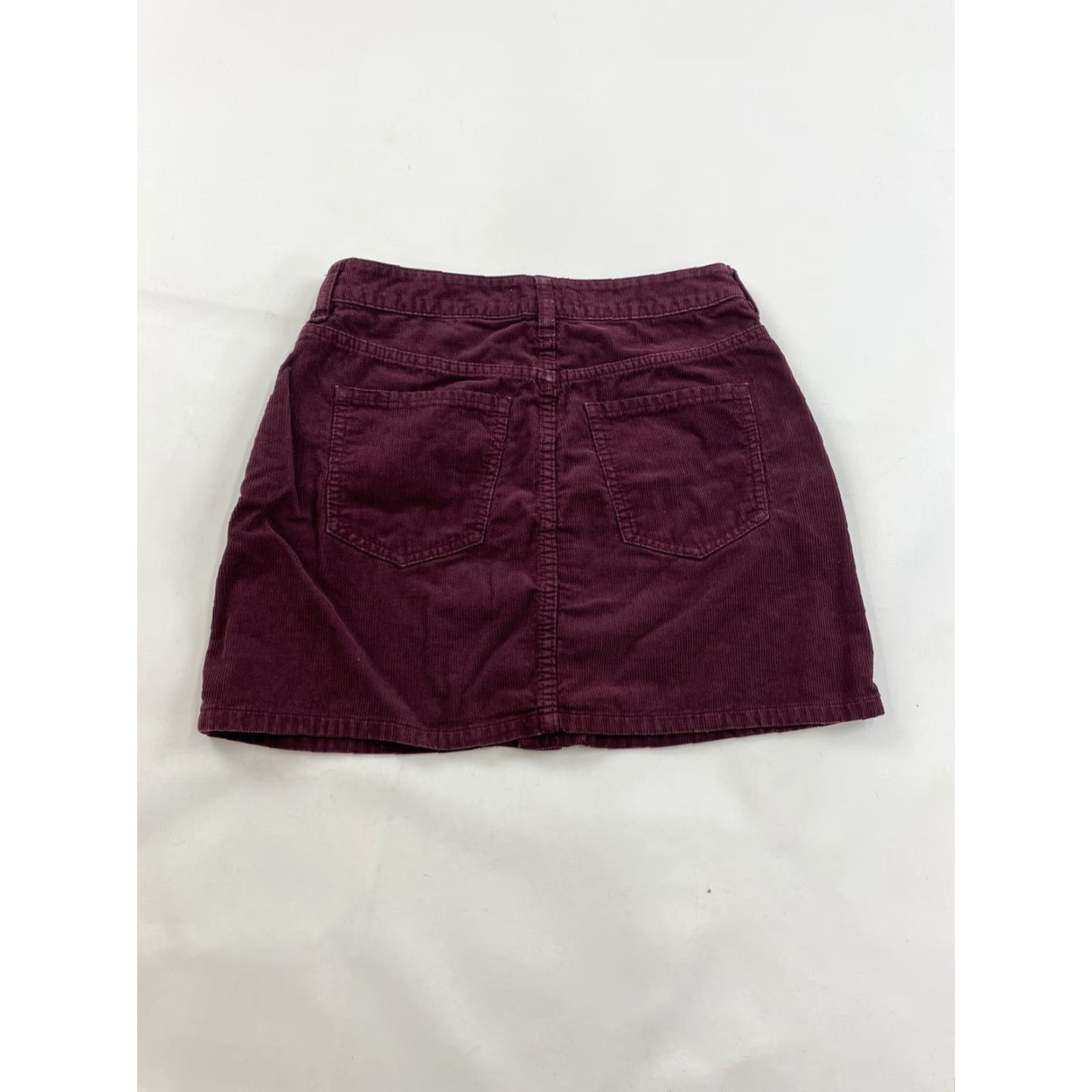 Pacsun Pacsun Corduroy Skirt 26 Burgundy Red Mini Buttons Size 26" / US 2 / IT 38 - 2 Thumbnail