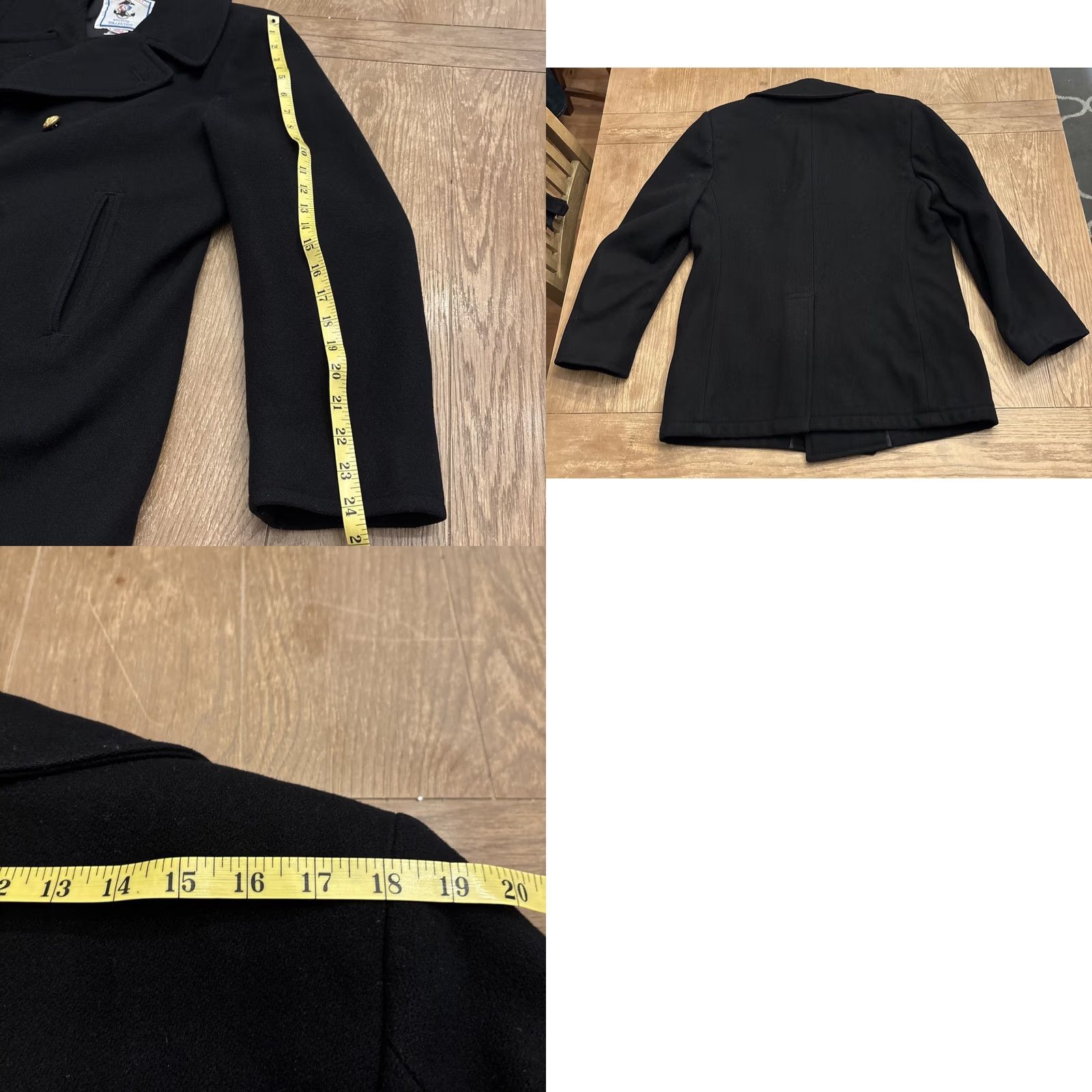 Vintage VINTAGE Sterlingwear Of Boston 100% Wool Peacoat Mens 40R Midshipmen Reefer Military Navy Black Wool Coat Mens Size US XXS / EU 40 - 8 Thumbnail