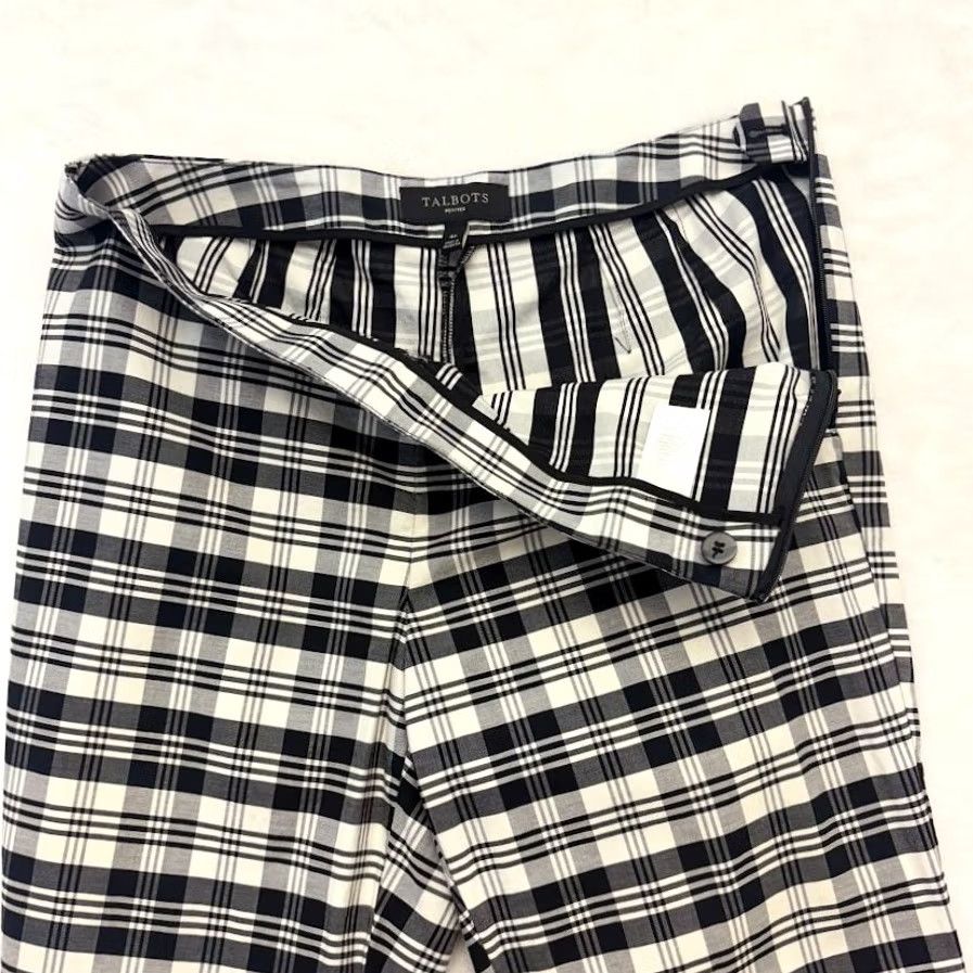 Talbots Talbots Sutton Black & White Plaid Side Zip Ankle Pant Womens Size 4P PETITE Size 27" / US 4 / IT 40 - 4 Thumbnail