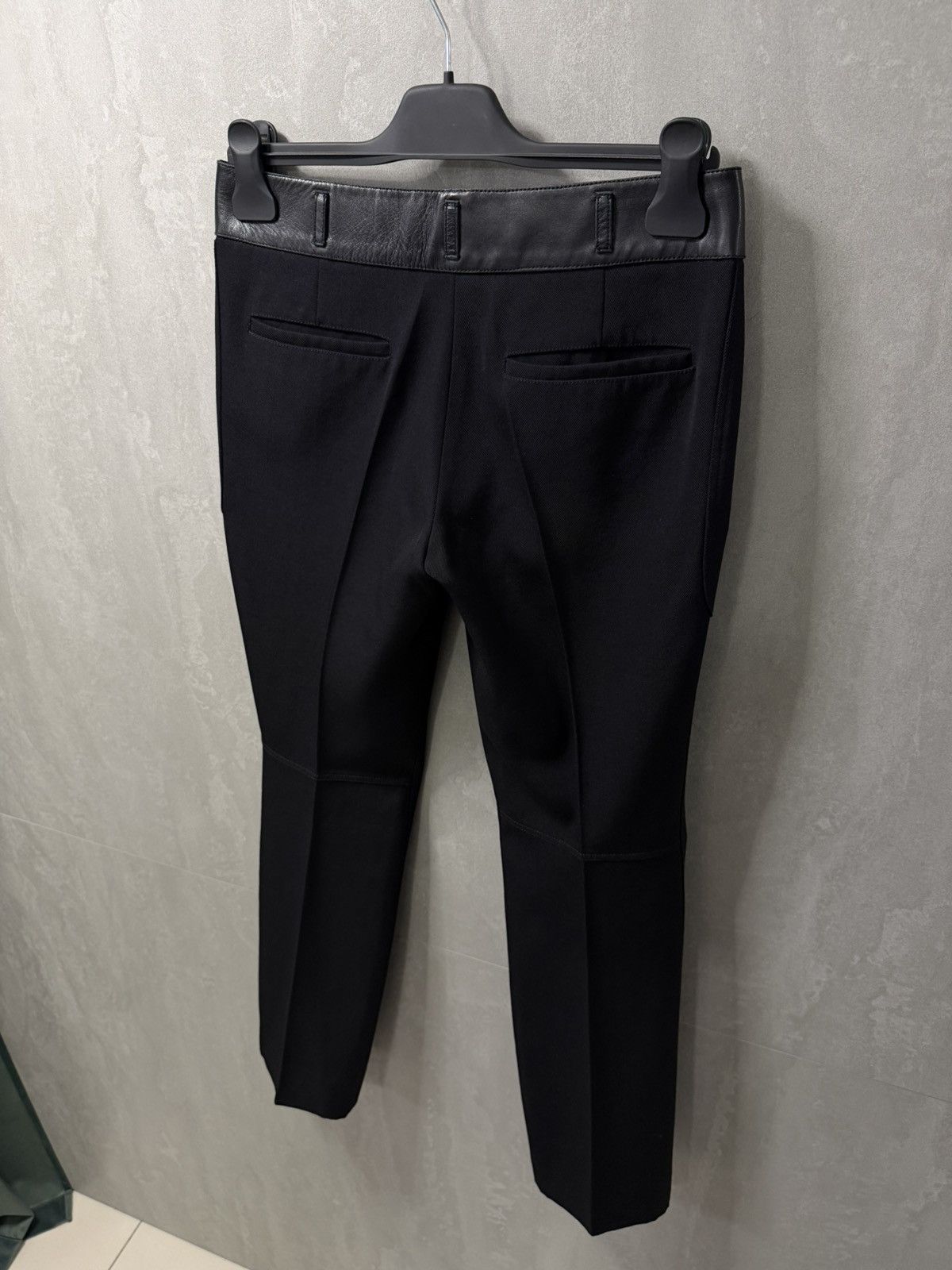 Prada Prada Women’s Wool & Leather Straight Pants size 38 black Size 26" / US 2 / IT 38 - 6 Thumbnail