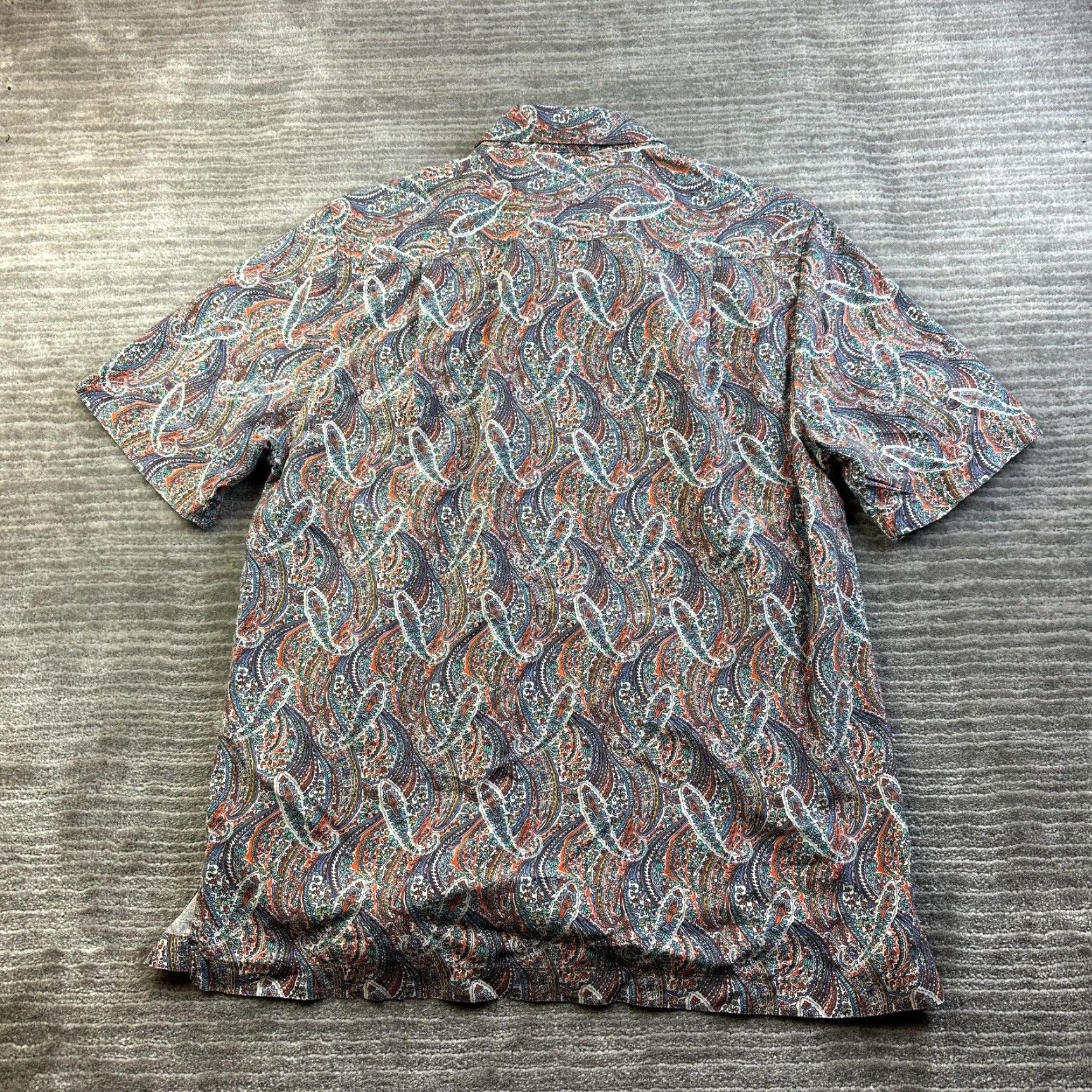 Nat Nast Nat Nast Shirt Mens M Multicolor Paisley Silk Button-Up Casual Formal Party/Cocktail Short Sleeve N/A Size US M / EU 48-50 / 2 - 2 Thumbnail