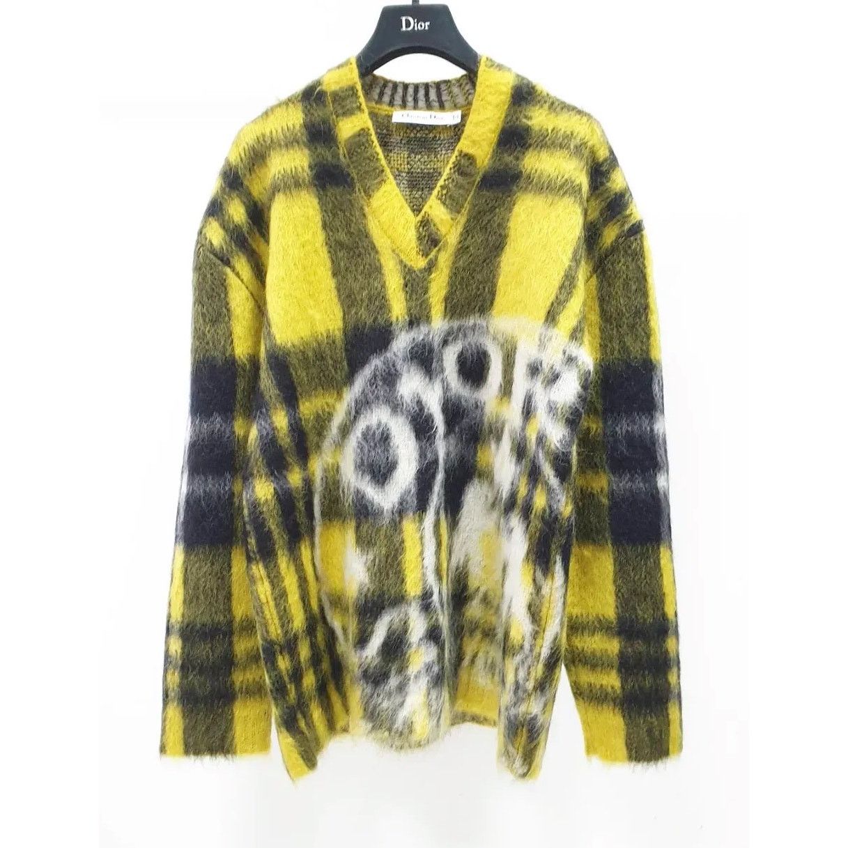 Christian Dior 2022 Runway Plaid Mohair Sweater - Sz 36