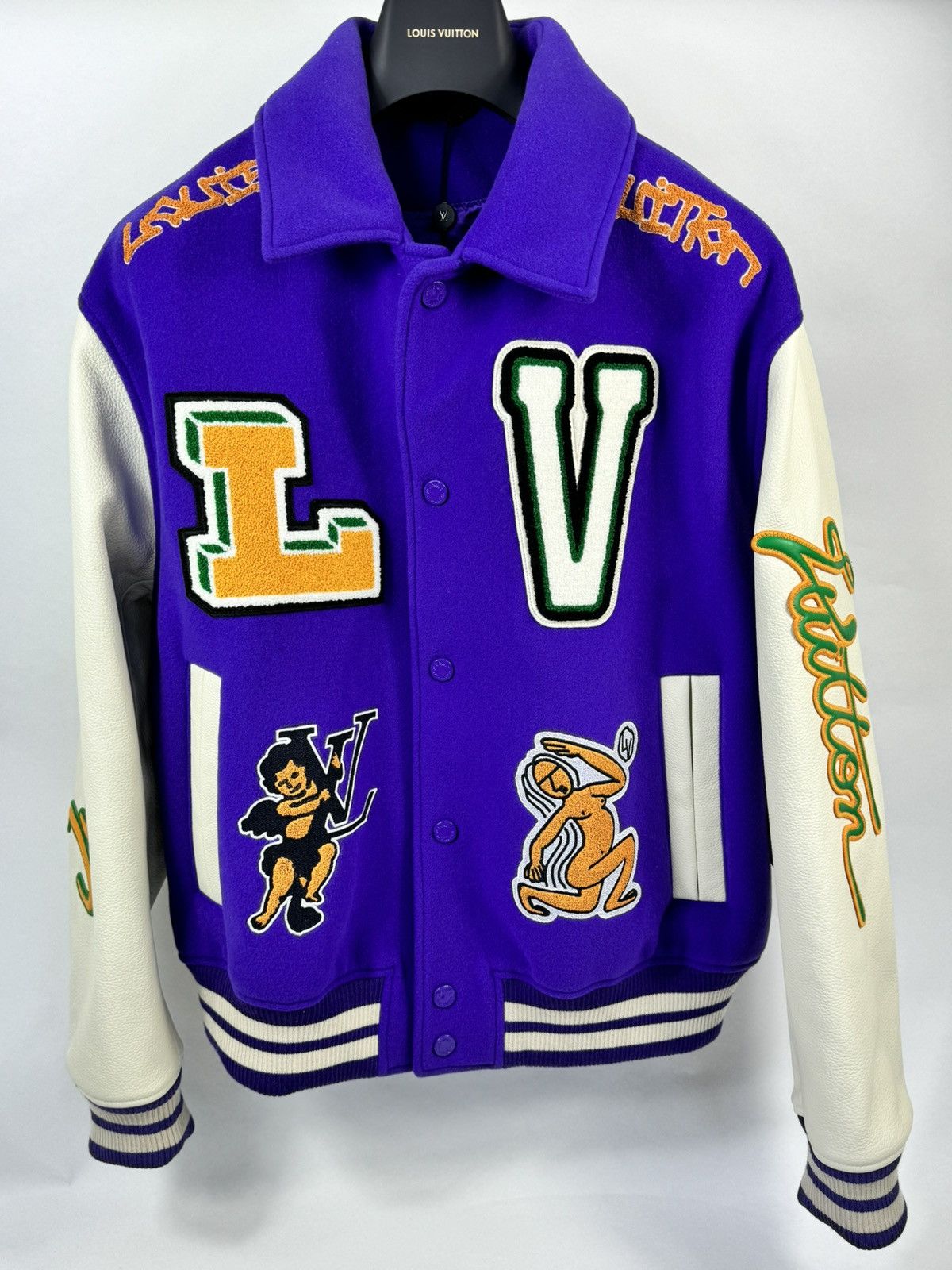 Louis Vuitton VIRGIL ABLOH FROG PURPLE VARSITY JACKET Size US XXL / EU 58 / 5 - 1 Thumbnail