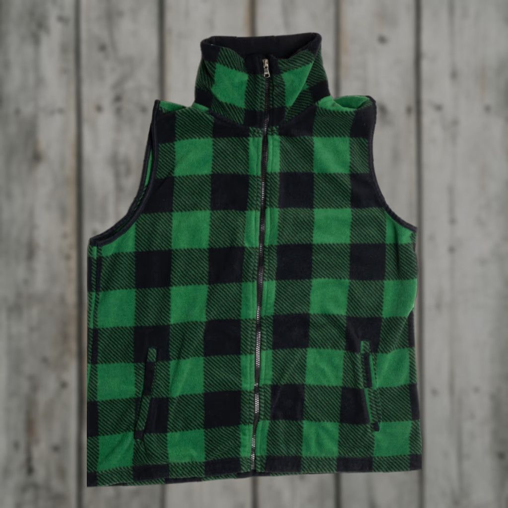 Vintage VINTAGE Chaps Sport Fleece Vest Green Black Plaid XL Outdoor Retro Vest Shirts Size US XL / EU 56 / 4 - 1 Thumbnail
