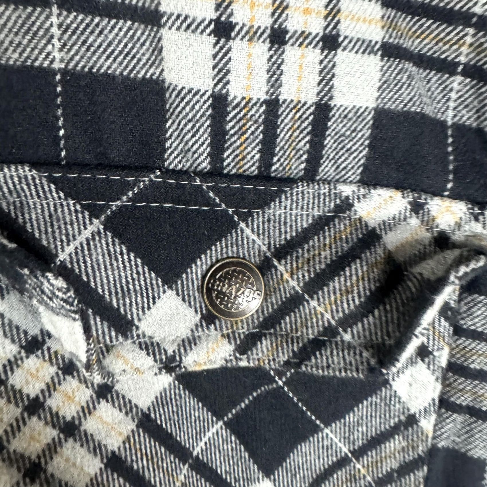 Vintage Brazos Jacket Mens XL Gray Plaid Flannel Hooded Quilted Snap Front Workwear Size US XL / EU 56 / 4 - 7 Thumbnail