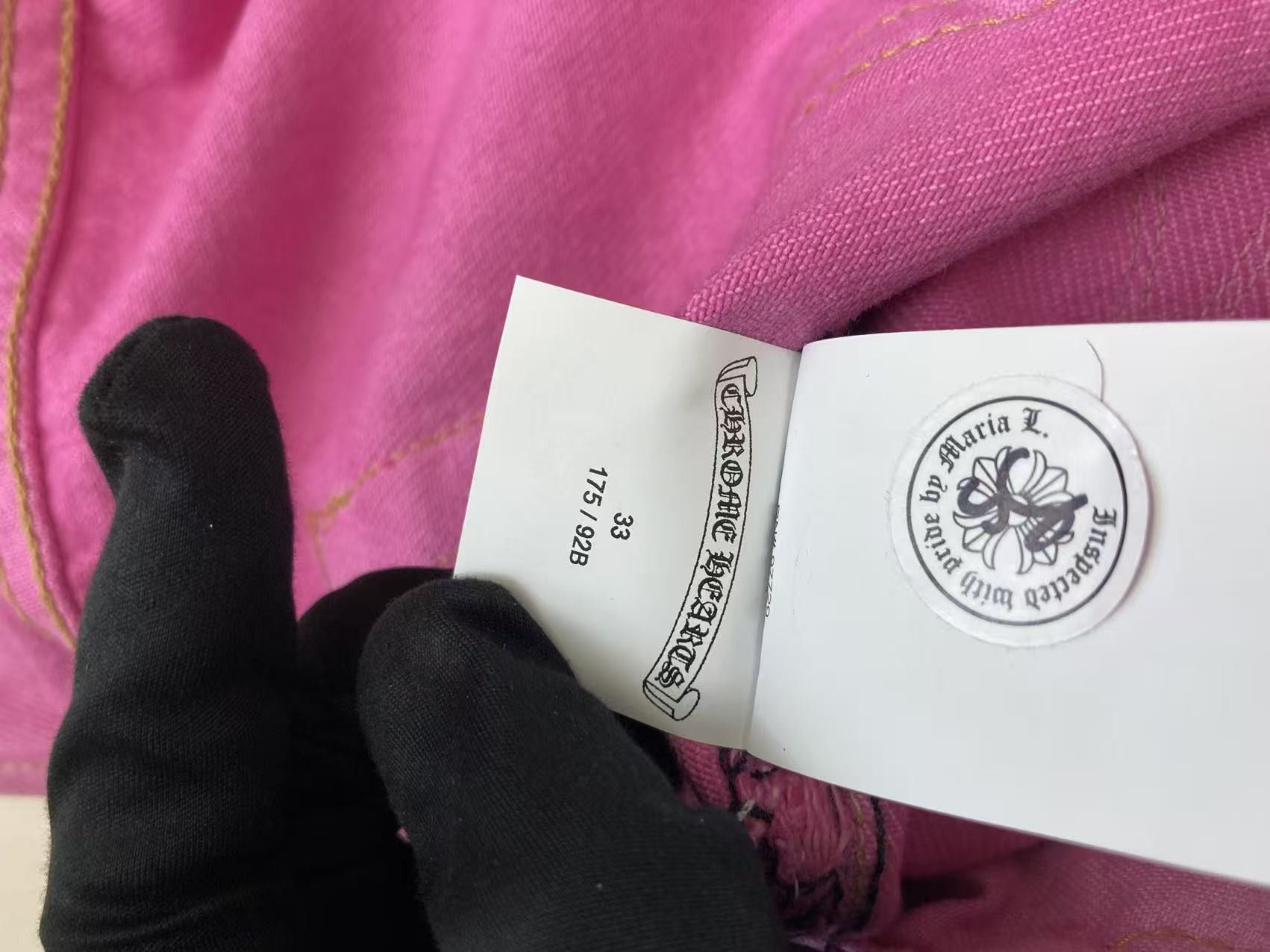 Chrome Hearts Chrome Hearts Levi's 501 Sex Records Pink Cross Patch Jeans Size 33" - 15 Thumbnail