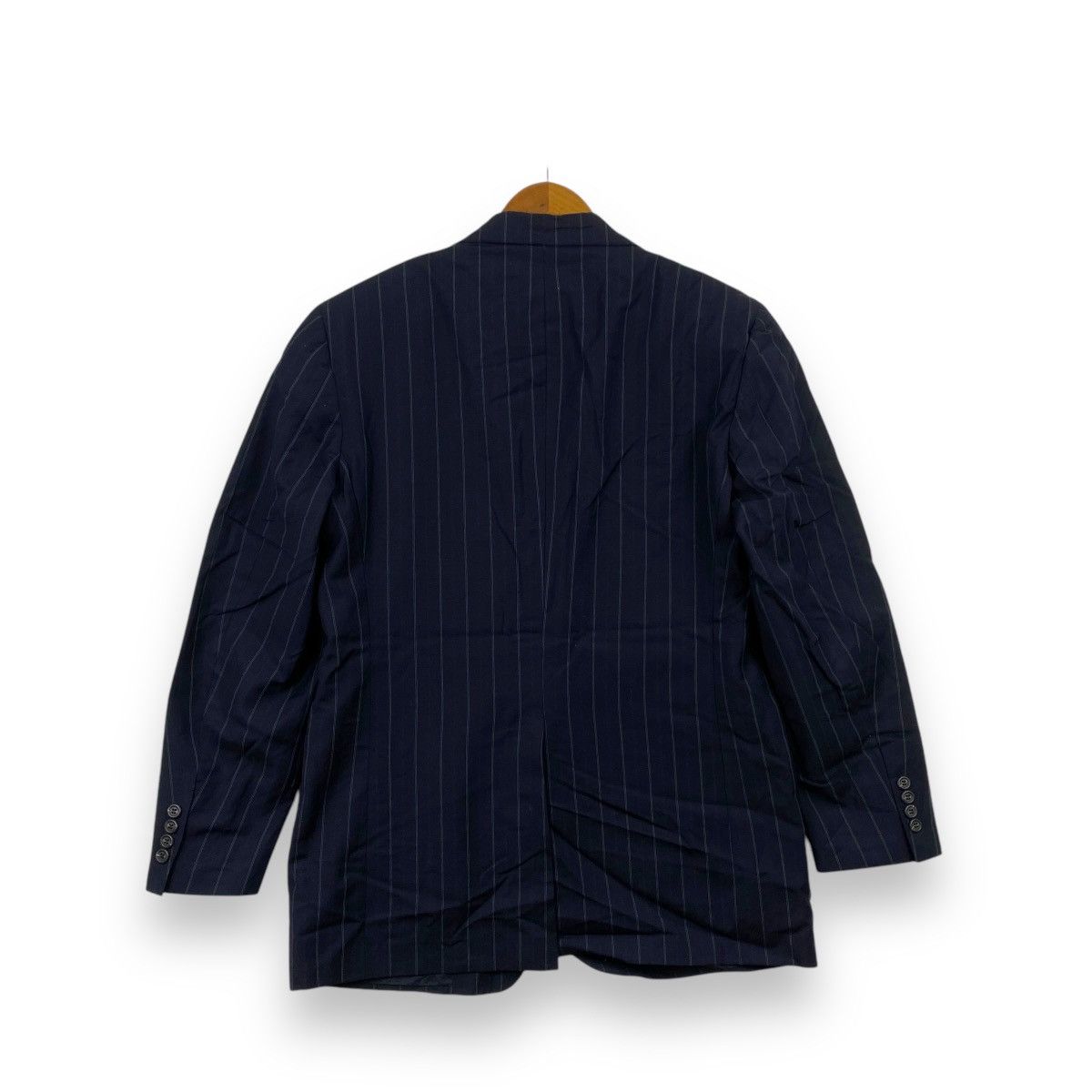 Polo Ralph Lauren Vintage POLO RALPH LAUREN Pinstripes 2 Button Blazer Coat Size 40R - 4 Thumbnail