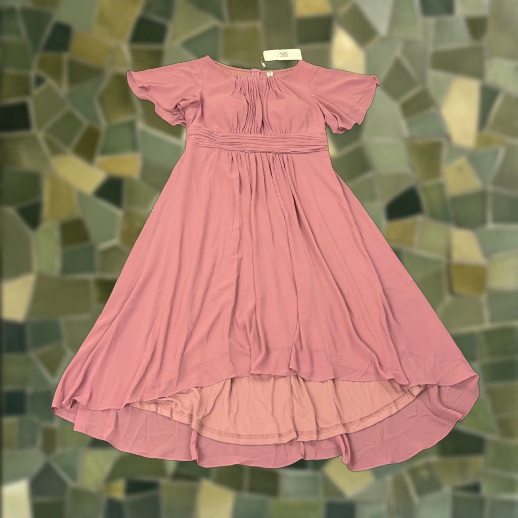 Vintage Ever-Pretty Dress Womens 12 Pink Flutter Sleeve Hi-Low Fit & Flare Formal Dress Size XL / US 12-14 / IT 48-50 - 1 Thumbnail