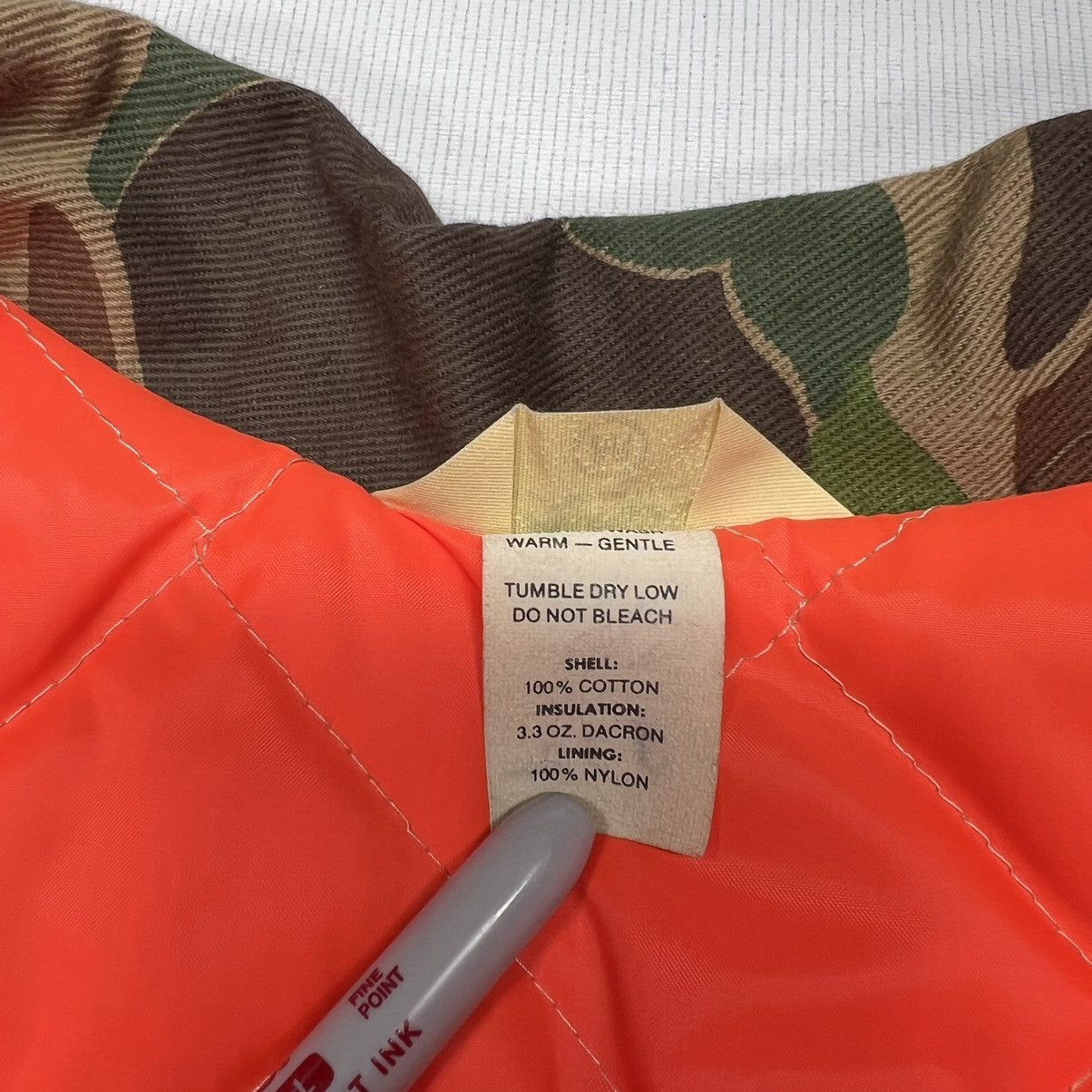 Vintage VTG Ranger Jacket Duck Camo Orange Lined Quilted Canvas 90s Size US M / EU 48-50 / 2 - 6 Thumbnail