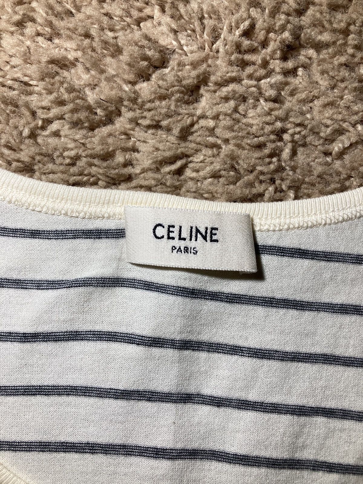 Celine SS20 Celine Striped Tank Top Triomphe Logo 2020 Hedi 70s Size US S / EU 44-46 / 1 - 2 Thumbnail