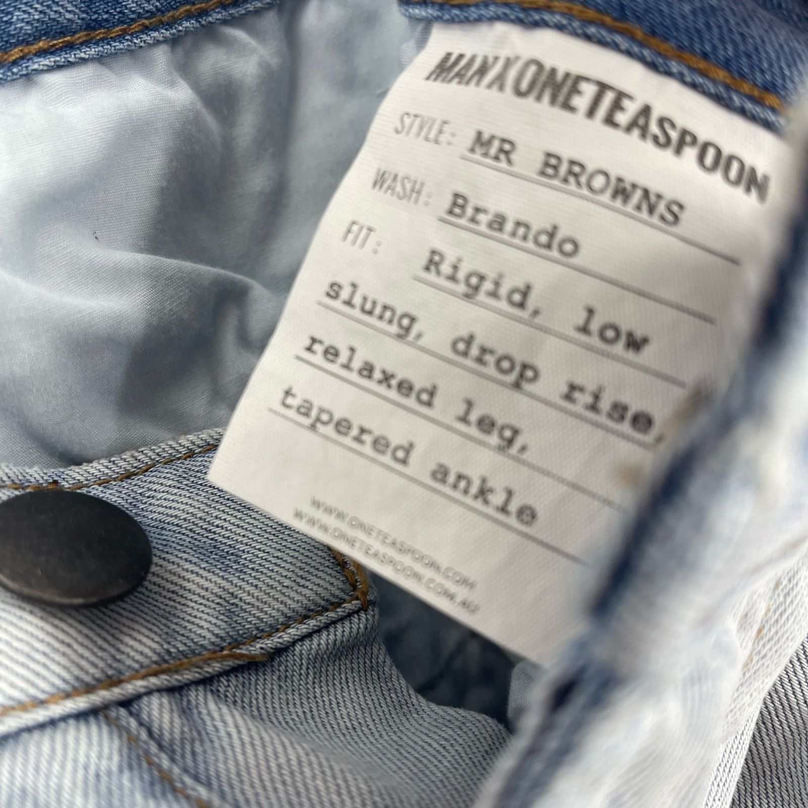 One Teaspoon Man X One Teaspoon 32 Long Brando Mr Browns Jeans NWT Size US 32 / EU 48 - 11 Thumbnail