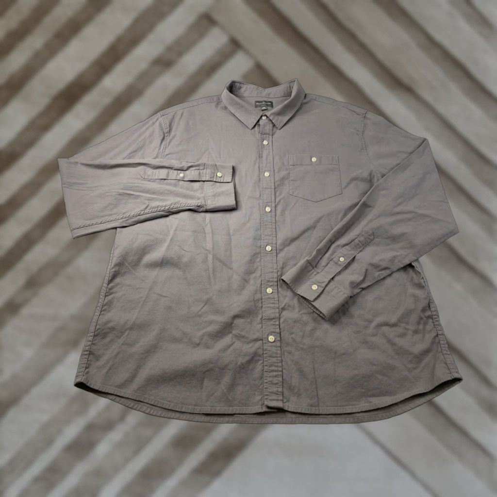 Vintage VINTAGE L.L. Bean Button-Down Shirt Men XXL Gray Cotton Spandex Denim Lightweight Slim Fit Long Sleeve Dollar? Size US XXL / EU 58 / 5 - 1 Thumbnail
