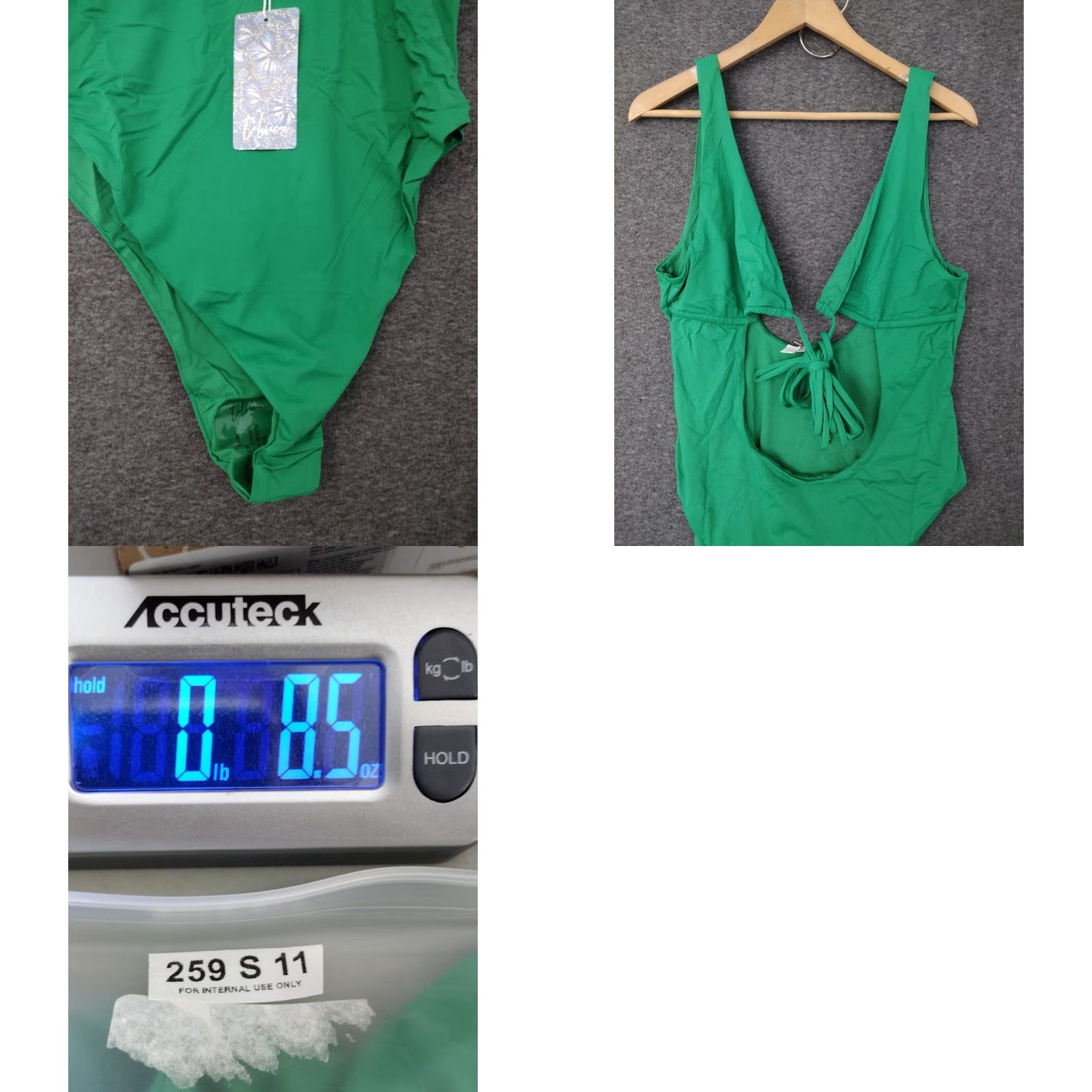 Triangl Toluca Swim One Piece XXL Green - Triangle Waist Wrap Open Tummy Lush Green Swimwear - Sexy, Nylon Spandex, Wide Straps, Plus Size - Women Size ONE SIZE - 8 Thumbnail