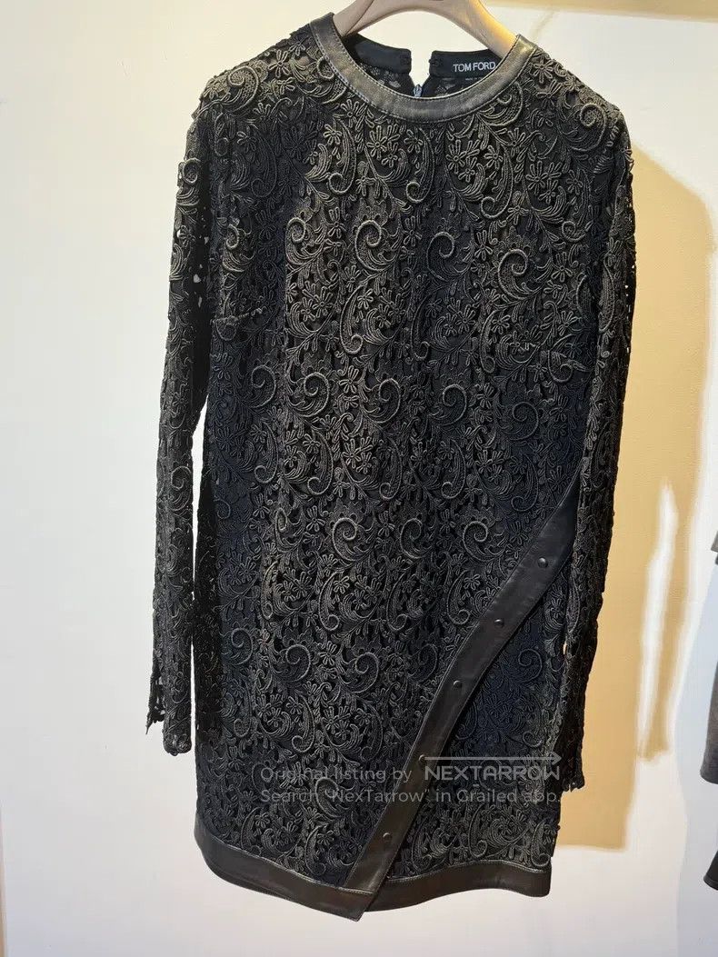 Tom Ford Tom Ford Lace dress with leather Size S / US 4 / IT 40 - 1 Thumbnail